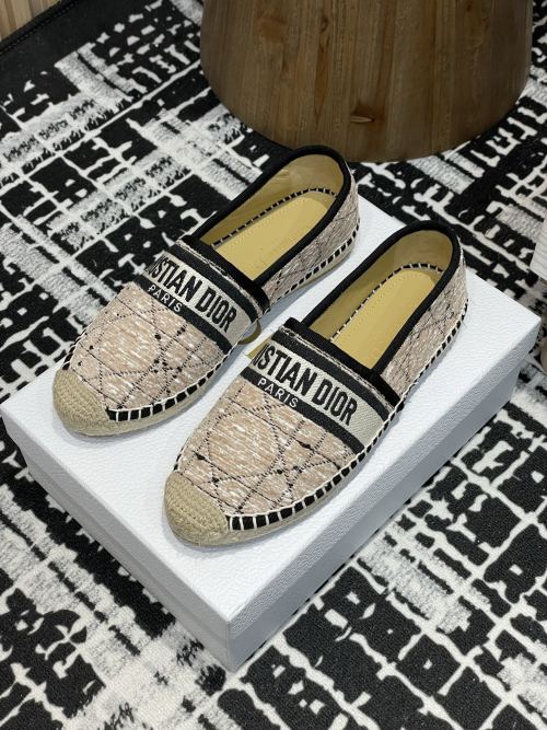Dior Granville Espadrille Flats - Oblique Embroidered Cotton Slip-On Shoes 1 Dior Granville Espadrille Flats - Oblique Embroidered Cotton Slip-On Shoes
