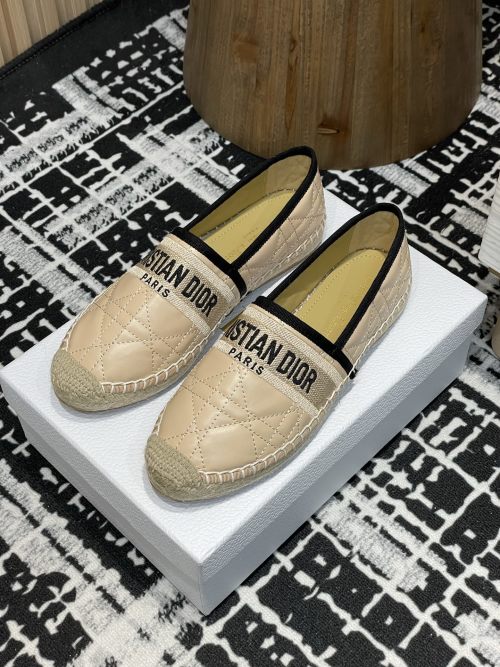 Dior Granville Espadrille Flats with Oblique Embroidery - Beige 1 Dior Granville Espadrille Flats with Oblique Embroidery - Beige