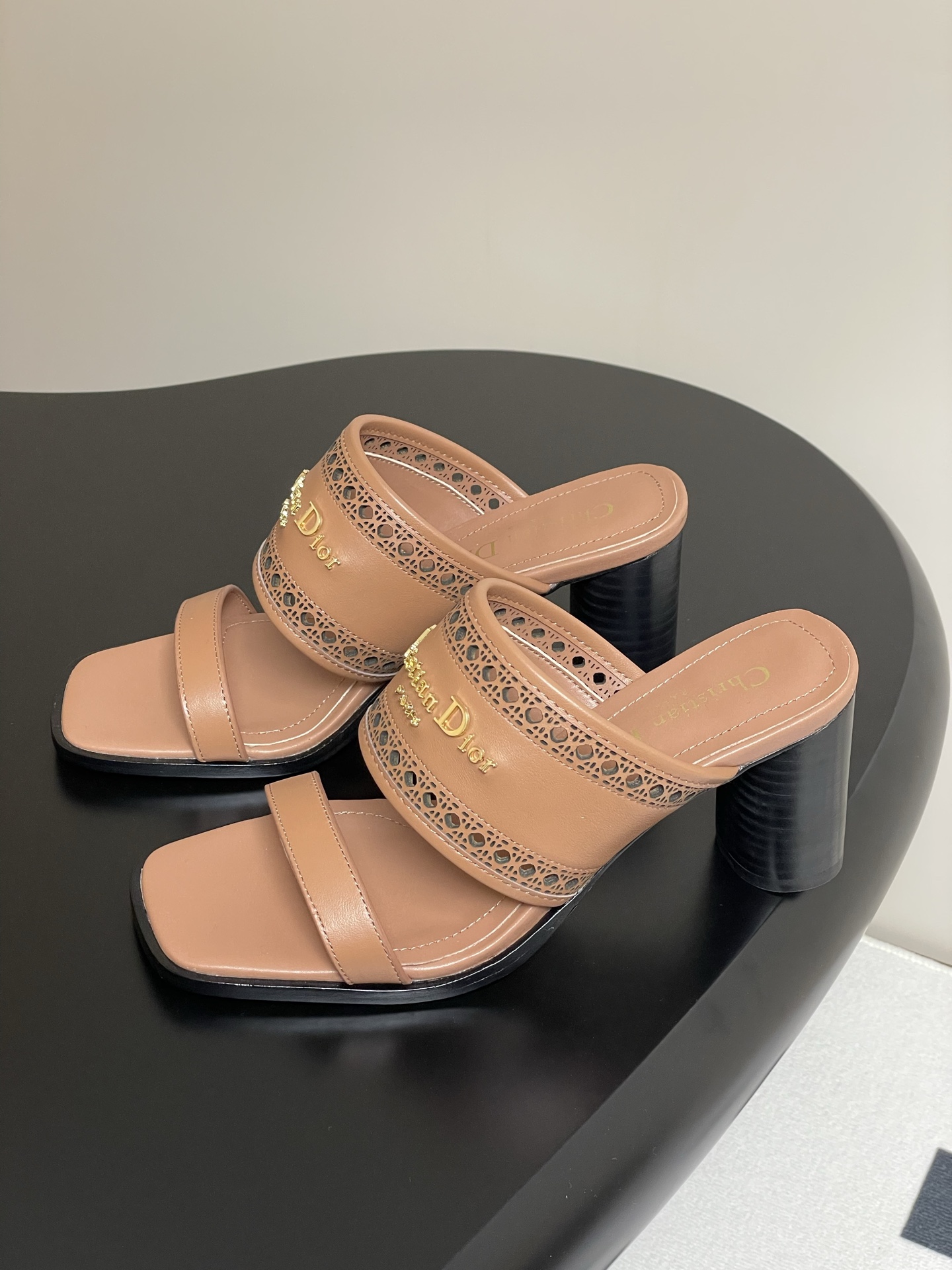 Dior D-Lane Heeled Mules: Elegant Cannage Leather High Heel Sandals 5 i1741999249581 3343 0 2