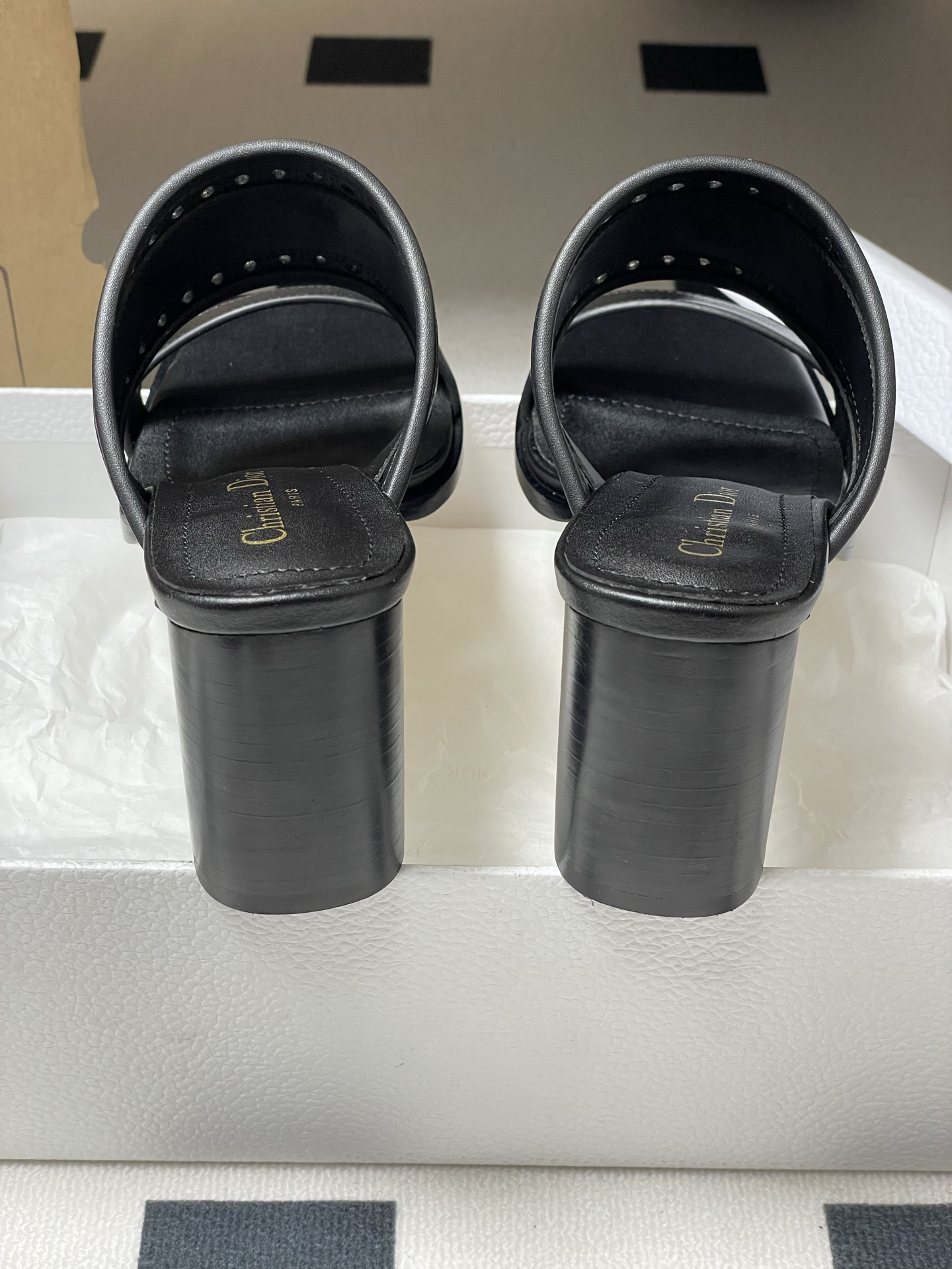 Dior D-Lane Heeled Sandals Black Leather Cannage Heeled Mules 10 i1741999563489 7841 0 8