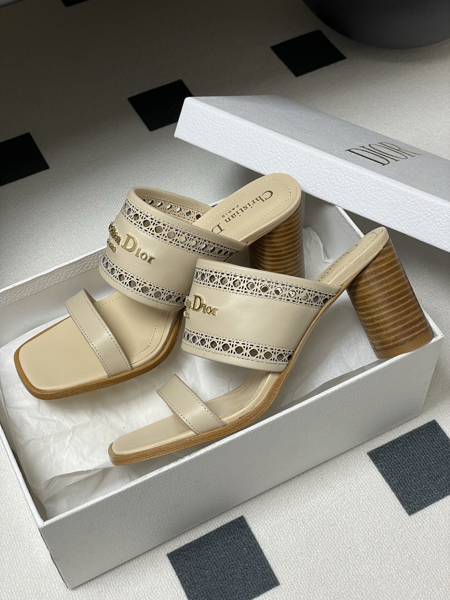 Dior D-Lane Heeled Mules with Cannage Motif and 'Christian Dior' Signature 5 i1741999577216 7046 0 3