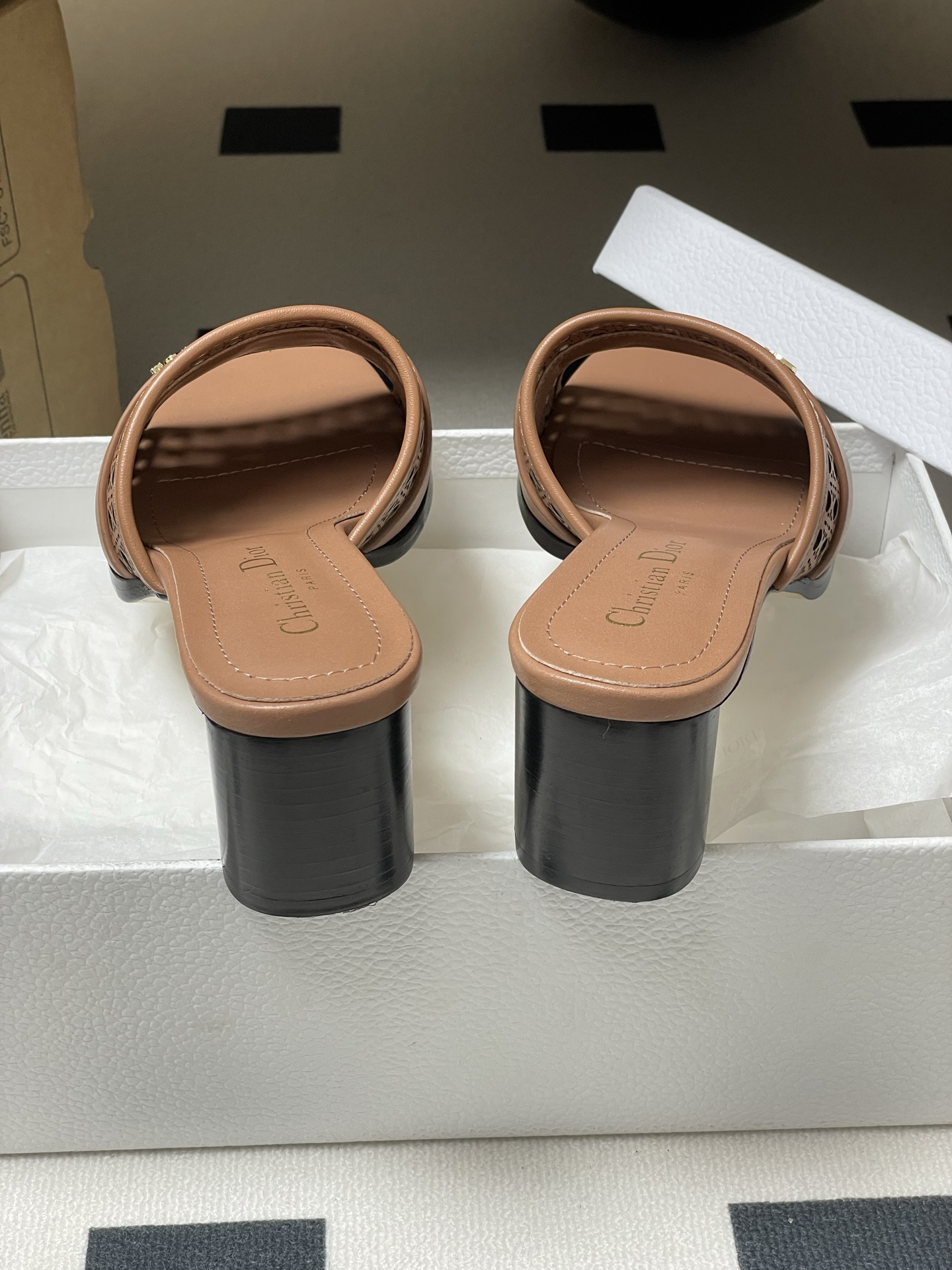 Dior D-Lane Heeled Mules,Openwork Cannage,Leather,Elegant Summer Slides 10 i1741999669353 3981 0 8