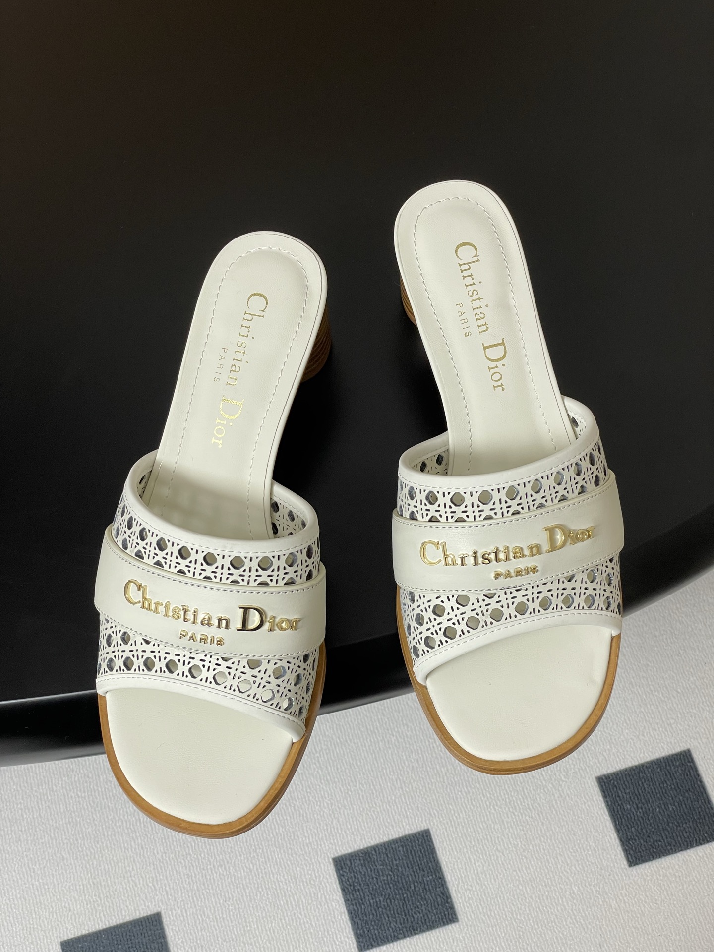 Dior D-Lane Heeled Mules: Elegant Openwork Cannage Design & Comfortable Fit 4 i1741999686709 2190 0 1