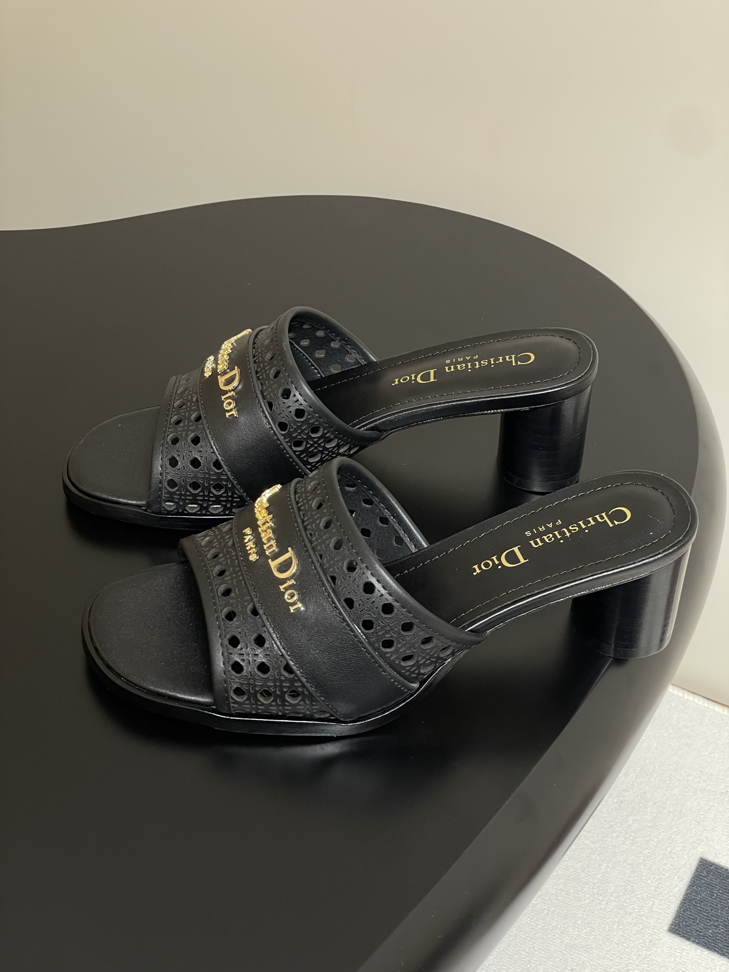 Dior D-Lane Heeled Mules - Black Leather Cannage High Heel Sandals 5 i1741999700407 1992 0 2