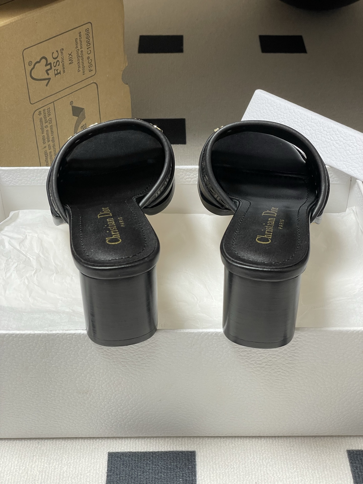 Dior D-Lane Heeled Mules - Black Leather Cannage High Heel Sandals 10 i1741999701351 7934 0 8