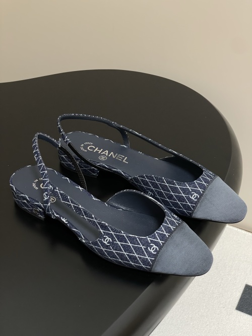 Chanel Slingback Denim Ballet Flats: Two-Tone Design, Classic Style 1 Chanel Slingback Denim Ballet Flats: Two-Tone Design, Classic Style