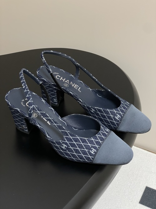 Chanel Slingback Denim Ballet Shoes, Classic Two-Tone Design, Comfortable 1 Chanel Slingback Denim Ballet Shoes, Classic Two-Tone Design, Comfortable