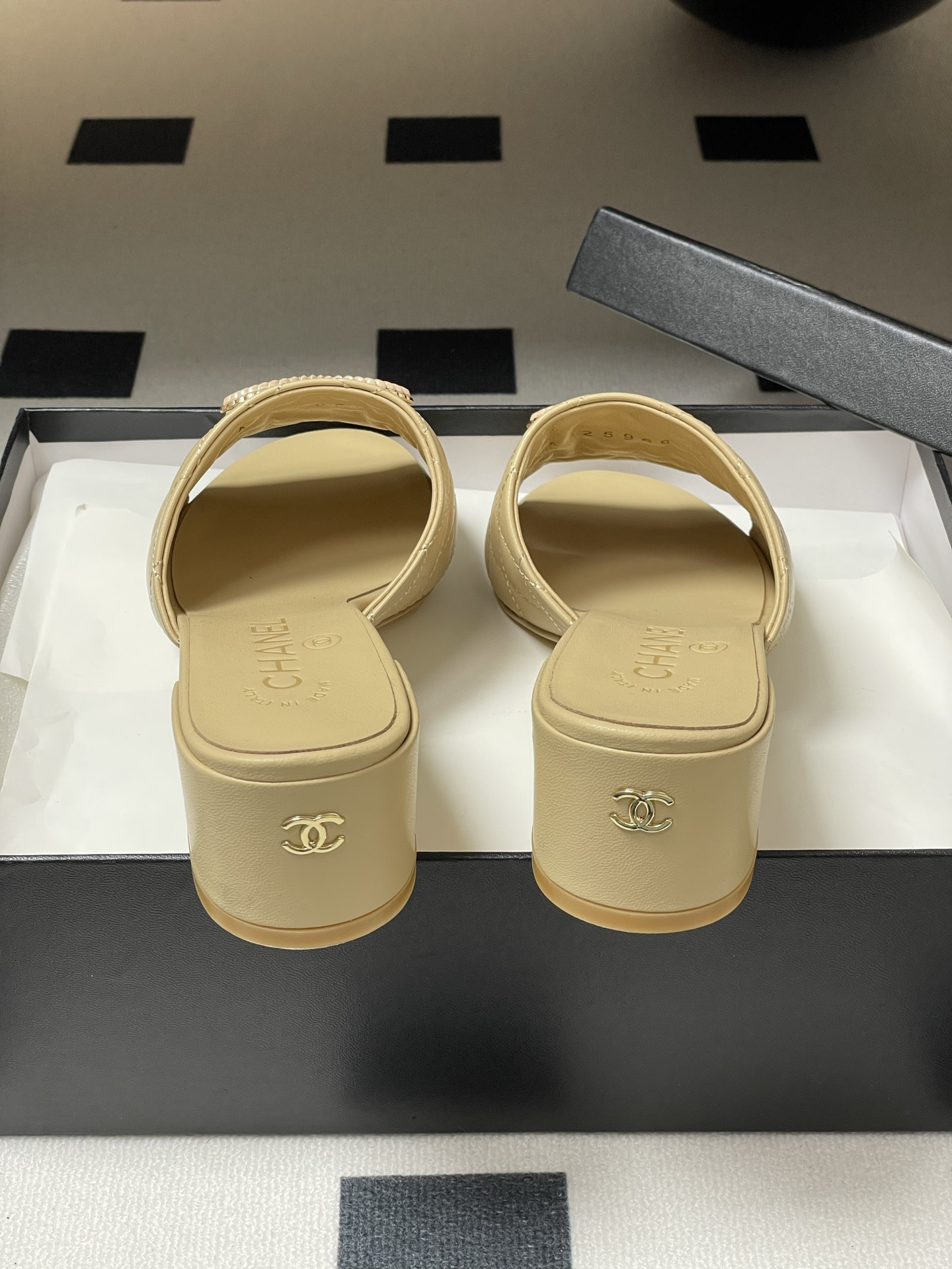 Chanel Women's Beige Quilted Leather Espadrille Heeled Sandals Slides 9 i1742251649874 590 0 7