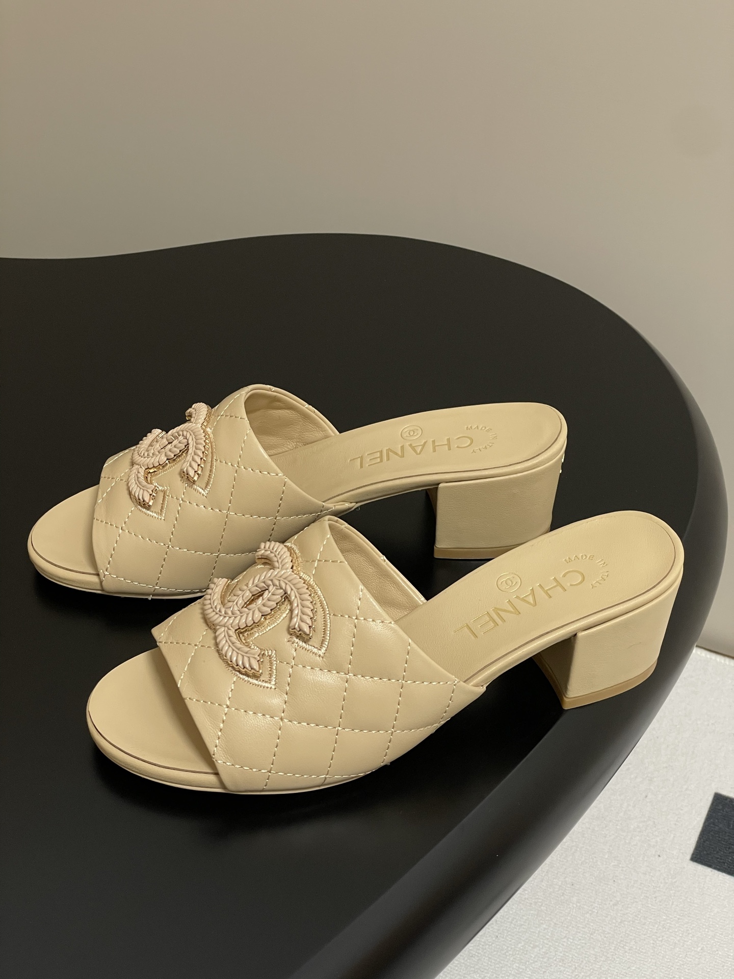 Chanel Women's Beige Quilted Leather Espadrille Heeled Sandals Slides 5 i1742251649886 4864 0 2