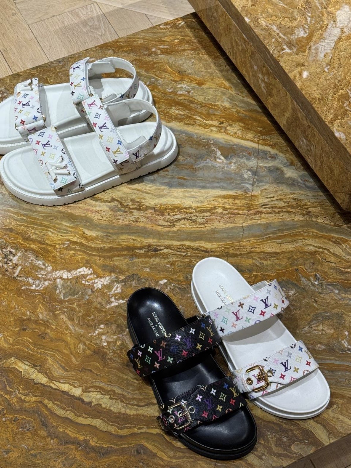 NO:226774,LV x Takashi Murakami Tricolor sandals, slippers sandals, louis vuitton, sandals, slippers19860909LV x 村上隆 三彩凉拖鞋,拖鞋凉鞋,louis vuitton,sandals,slippers,Women's Shoes