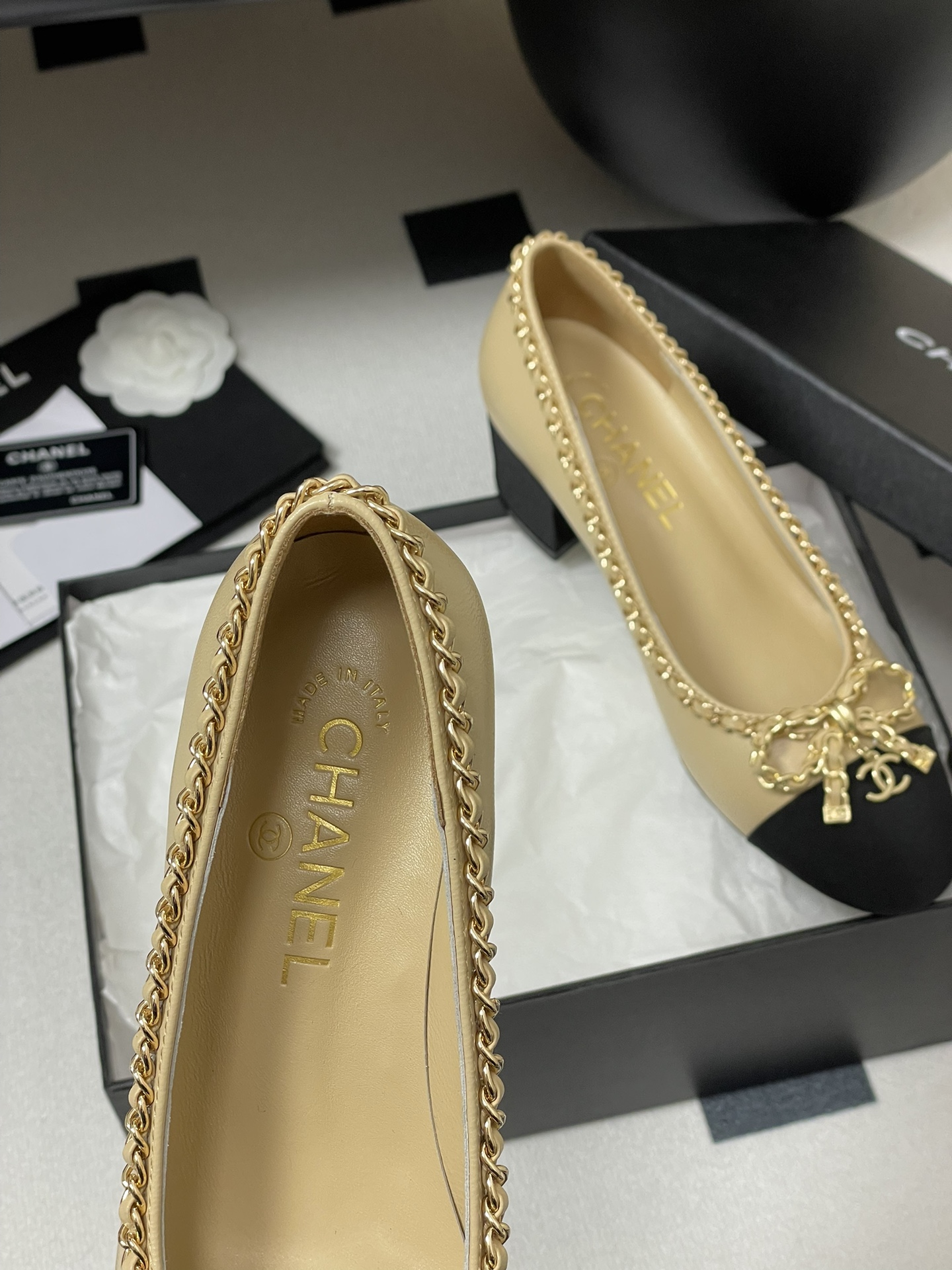 Chanel Inspired Chain Embellished Block Heel Pumps - Chic and Comfortable 8 i1743636166 6304 0