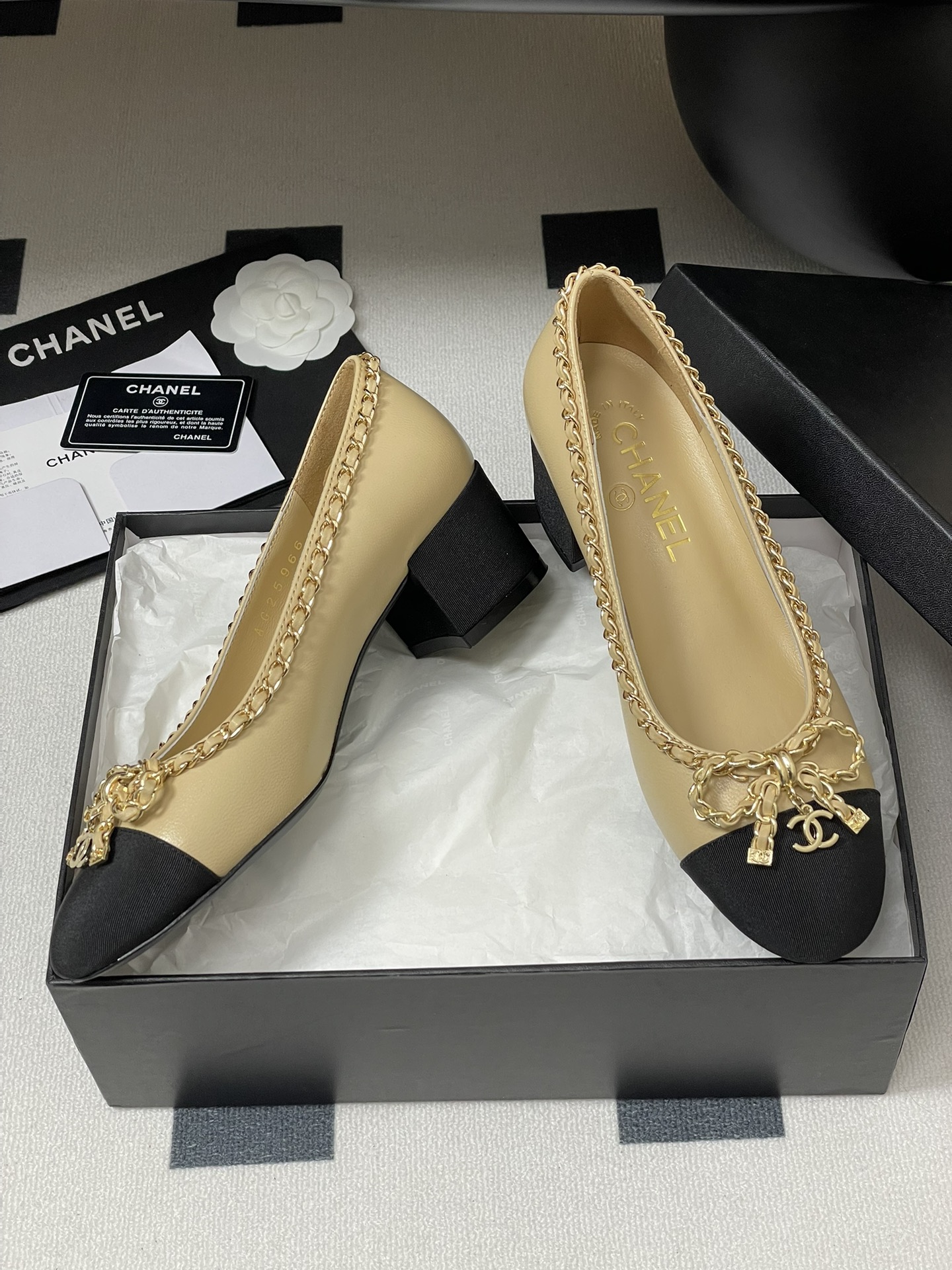 Chanel Inspired Chain Embellished Block Heel Pumps - Chic and Comfortable 7 i1743636166 6969 0