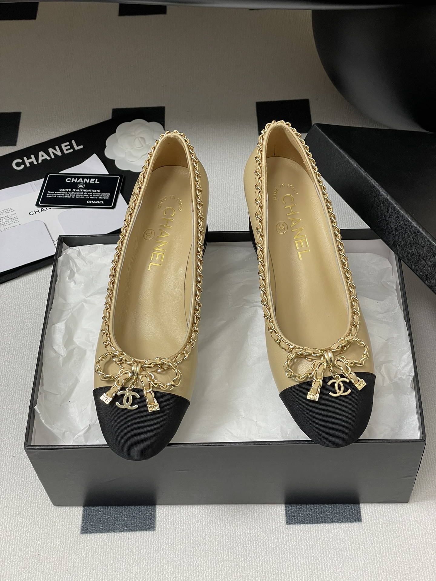 Chanel Inspired Chain Embellished Block Heel Pumps - Chic and Comfortable 6 i1743636167 3898 0