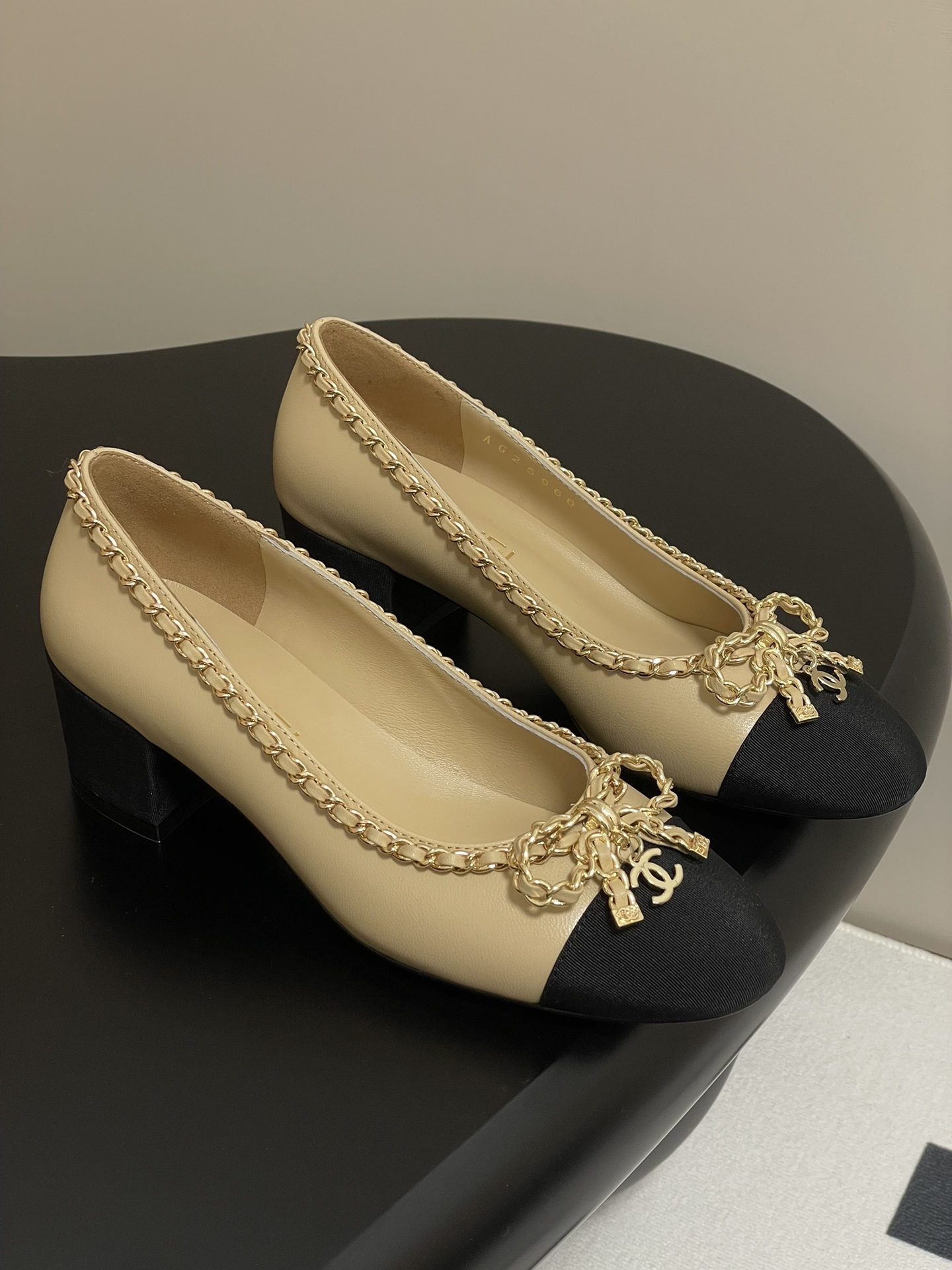 Chanel Inspired Chain Embellished Block Heel Pumps - Chic and Comfortable 3 i1743636167 9813 0
