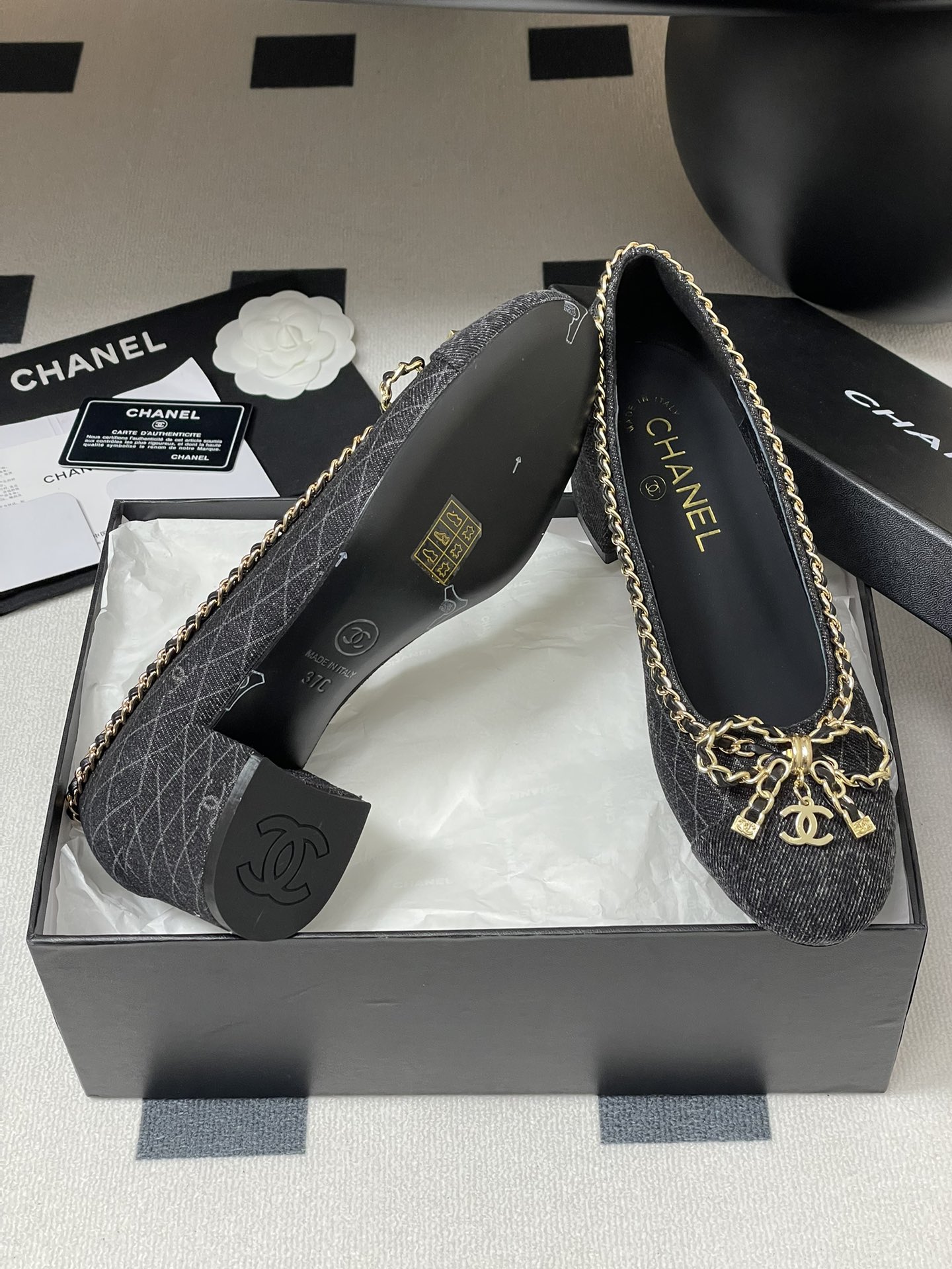 Chanel Denim Bow Chain Pumps - Classic Elegance and Comfort for Every Day 10 i1743636389 1966 8