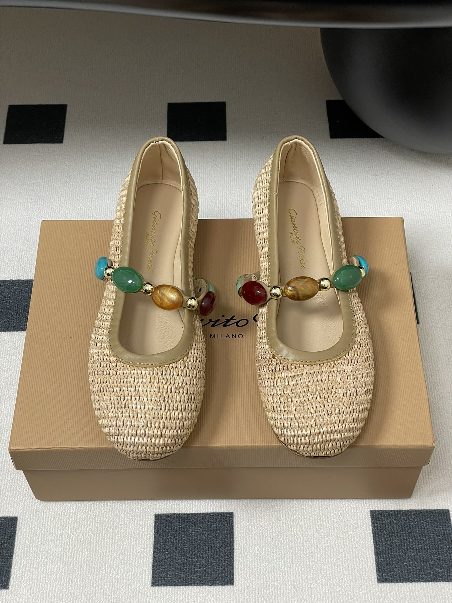 Gianvito Rossi Women's Ballet Flats with Gemstone Strap - Elegant and Comfy 6 i1743981510 1604 4