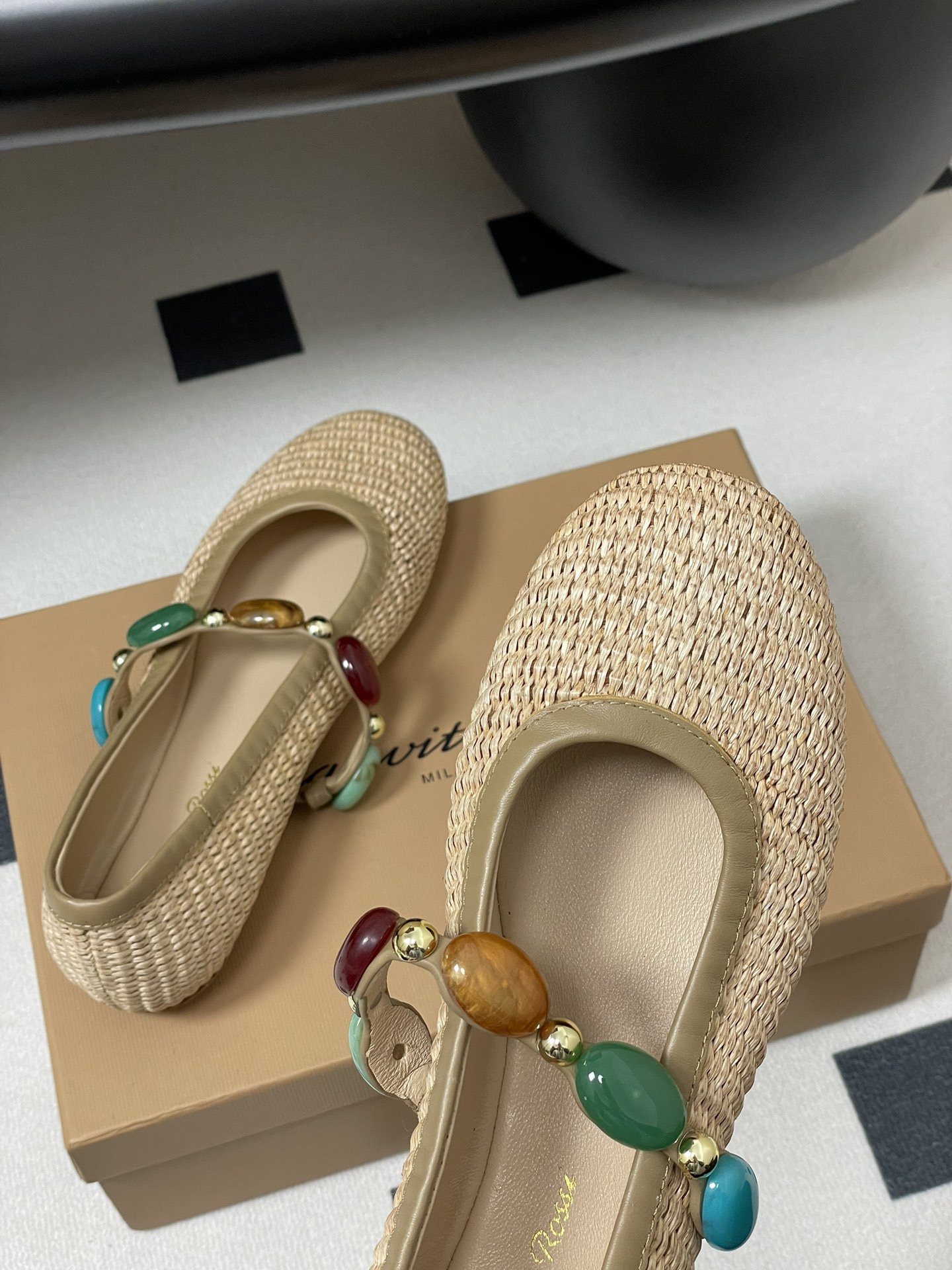 Gianvito Rossi Women's Ballet Flats with Gemstone Strap - Elegant and Comfy 10 i1743981511 1487 7