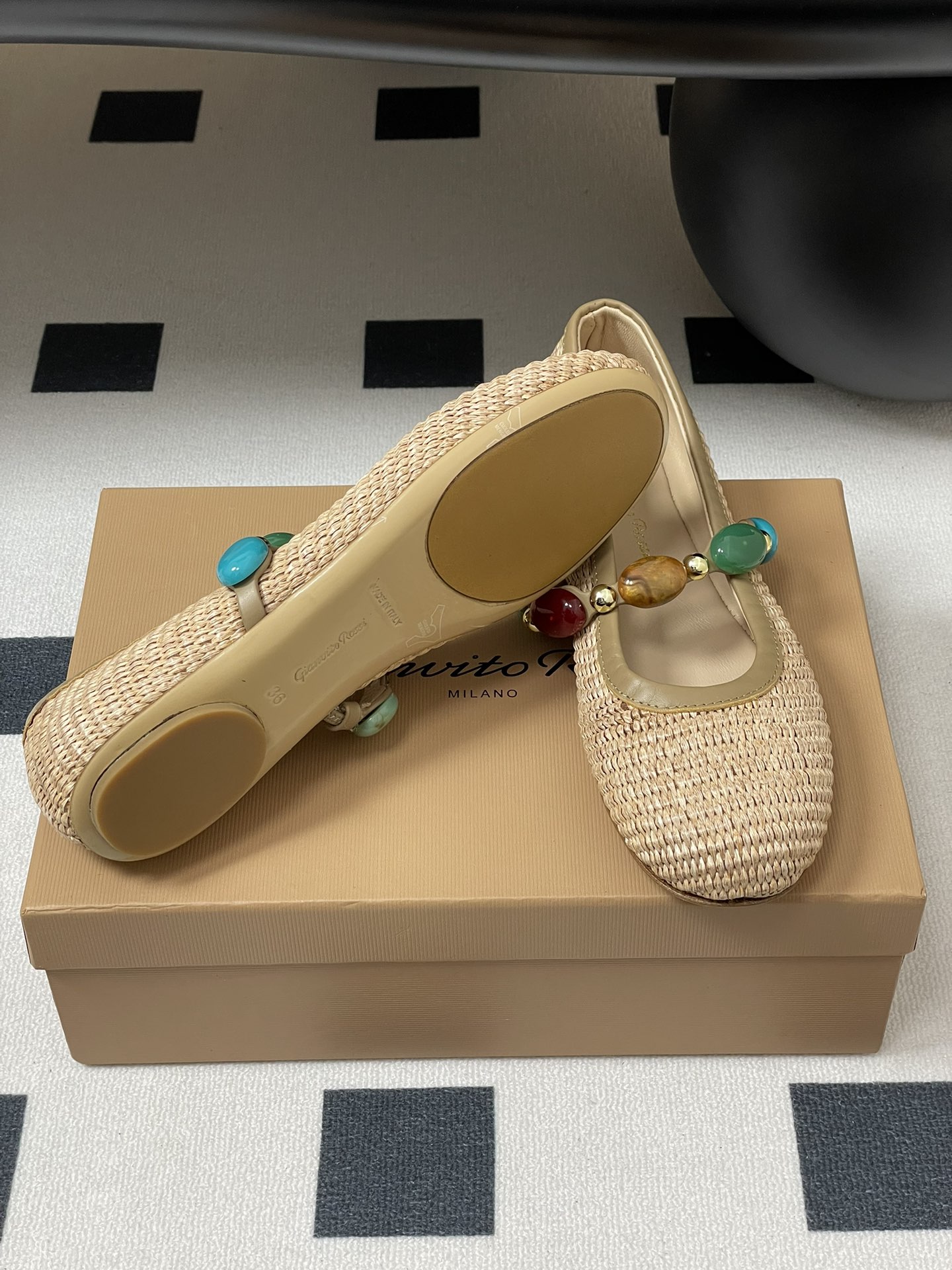 Gianvito Rossi Women's Ballet Flats with Gemstone Strap - Elegant and Comfy 9 i1743981511 1764 6