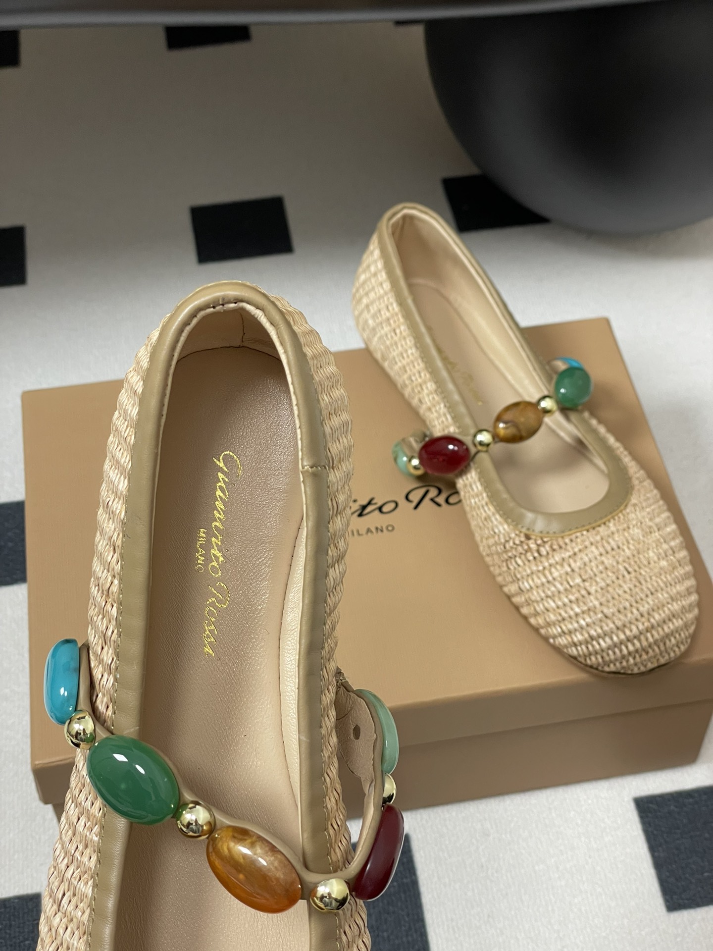 Gianvito Rossi Women's Ballet Flats with Gemstone Strap - Elegant and Comfy 8 i1743981511 3920 8