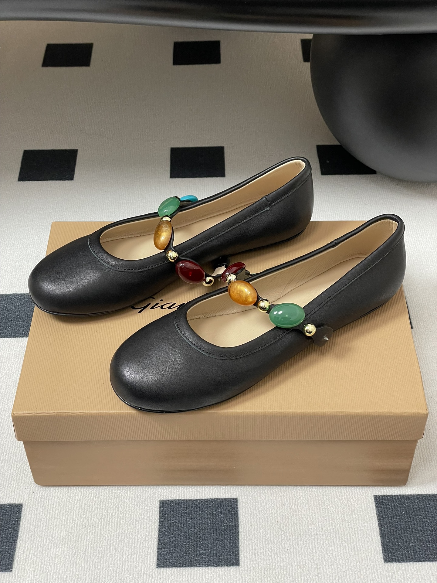Gianvito Rossi Ballet Flats with Gemstone Strap - Elegant and Comfortable 5 i1743981580 2649 0