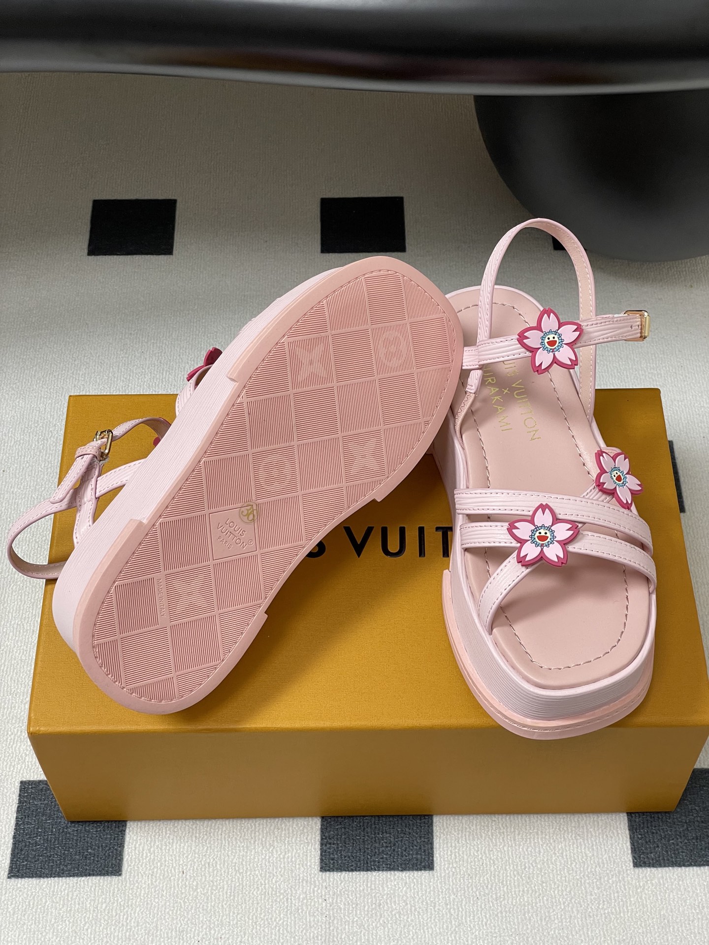 Louis Vuitton Maya Flatform Sandals - Pink Leather & Denim, Circle Logo 10 i1745101019786 9976 0 2