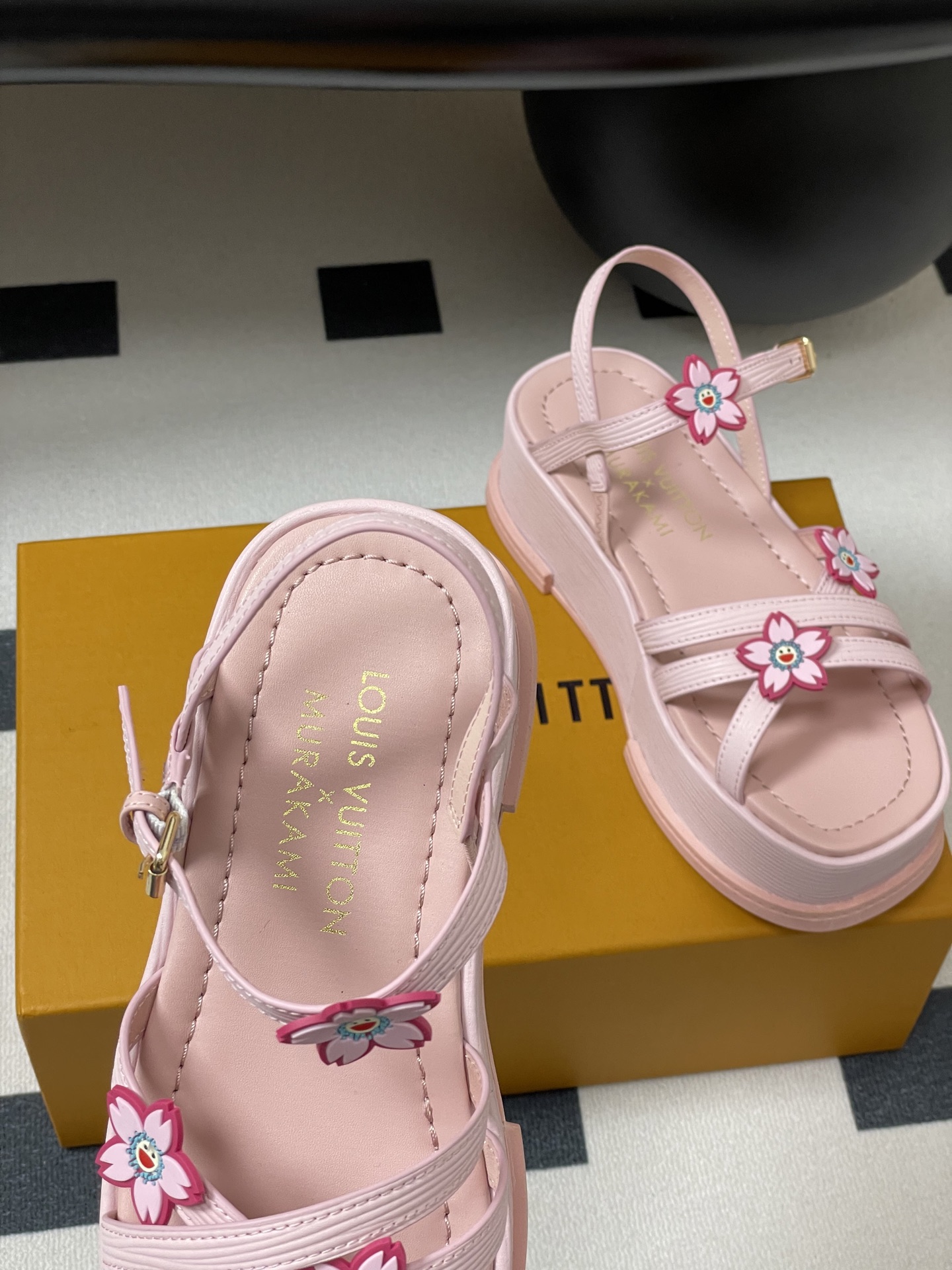 Louis Vuitton Maya Flatform Sandals - Pink Leather & Denim, Circle Logo 8 i1745101021598 705 0 1