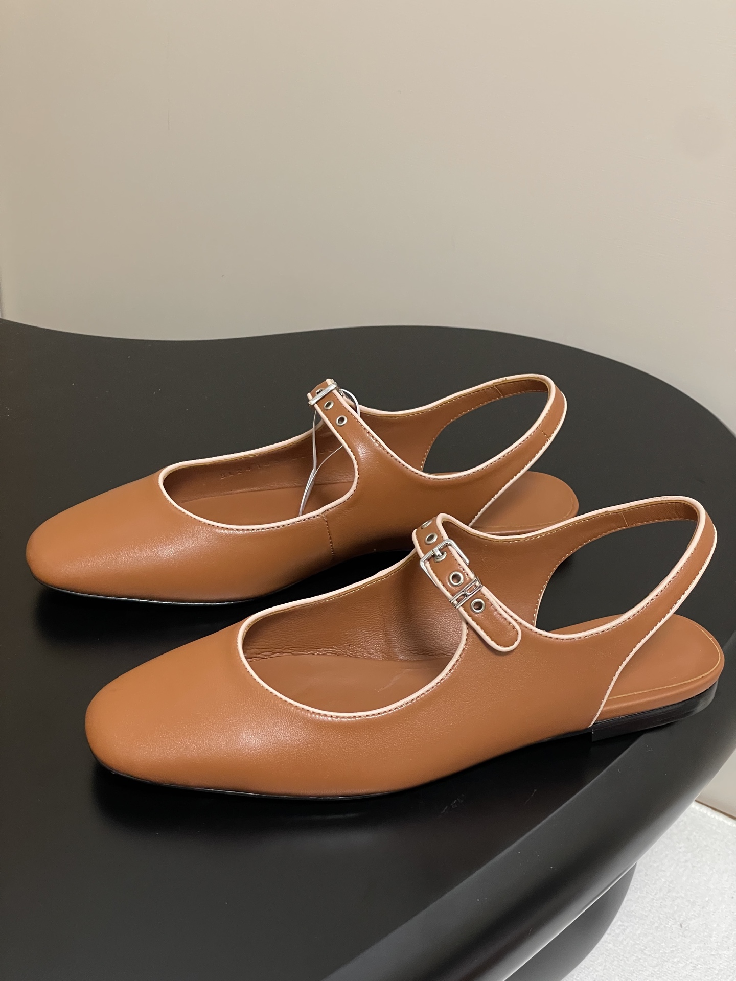 Hermes Women's Brown Leather Mary Jane Ballet Flats with Ankle Strap 4 i1745877429939 9844 0 7