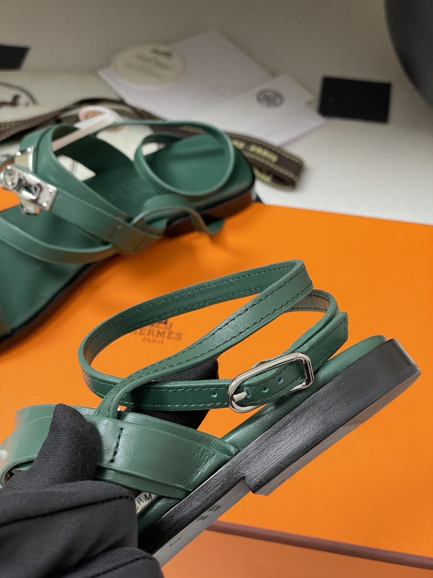 Hermes June Sandal: Kelly Buckle, Calfskin Leather, and Roman-Inspired Straps 9 i1745877536331 9073 0 6