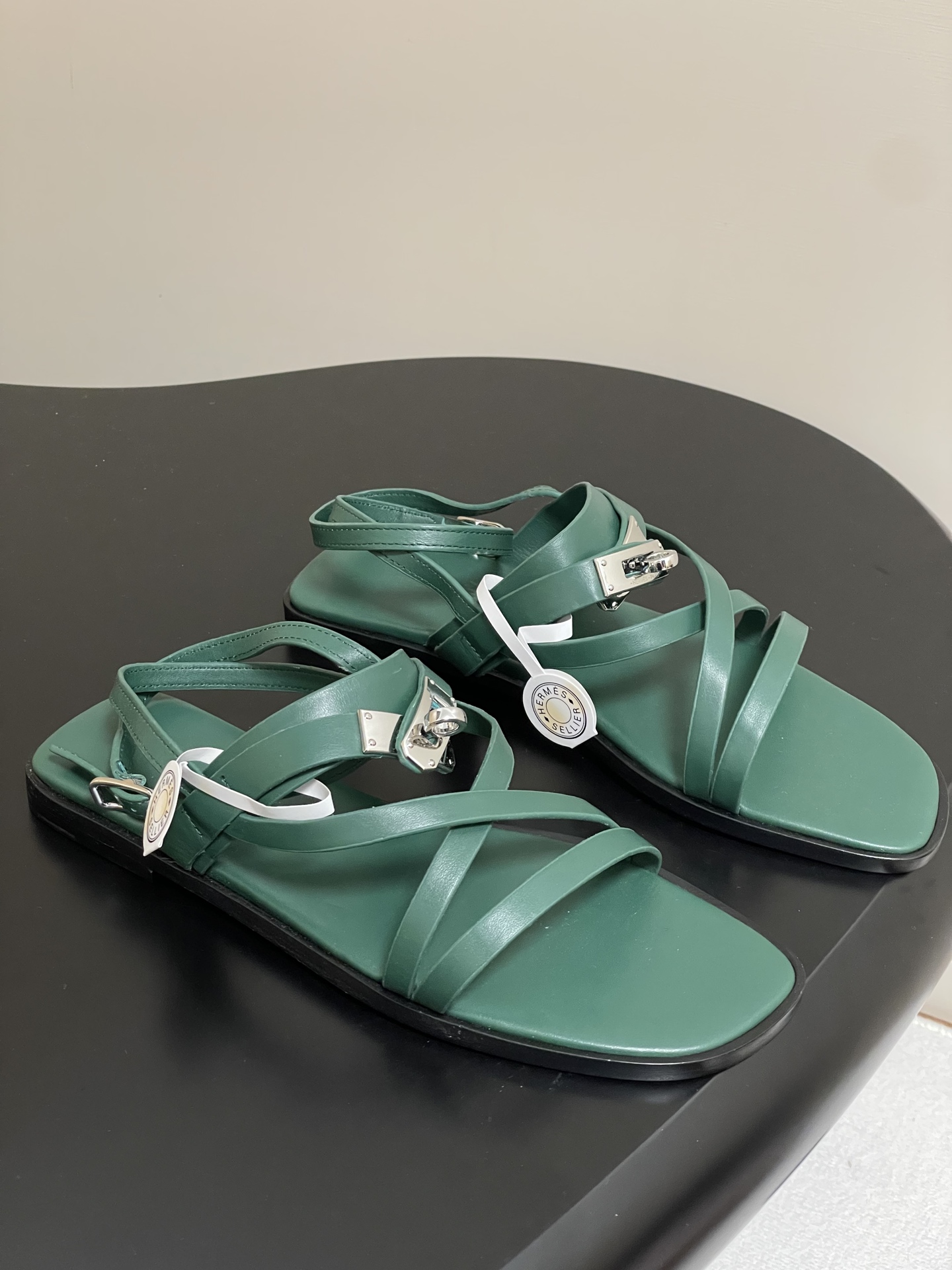 Hermes June Sandal: Kelly Buckle, Calfskin Leather, and Roman-Inspired Straps 1 Hermes June Sandal: Kelly Buckle, Calfskin Leather, and Roman-Inspired Straps