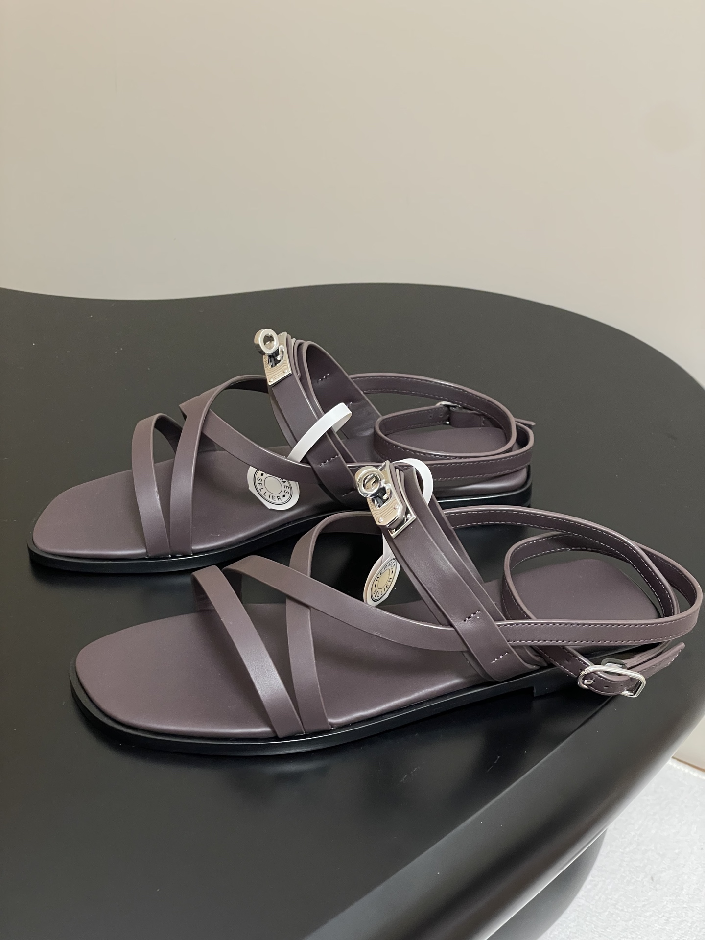 Hermes June Sandal: Kelly Buckle Leather Roman Sandals for Women 4 i1745877603491 0 0 8