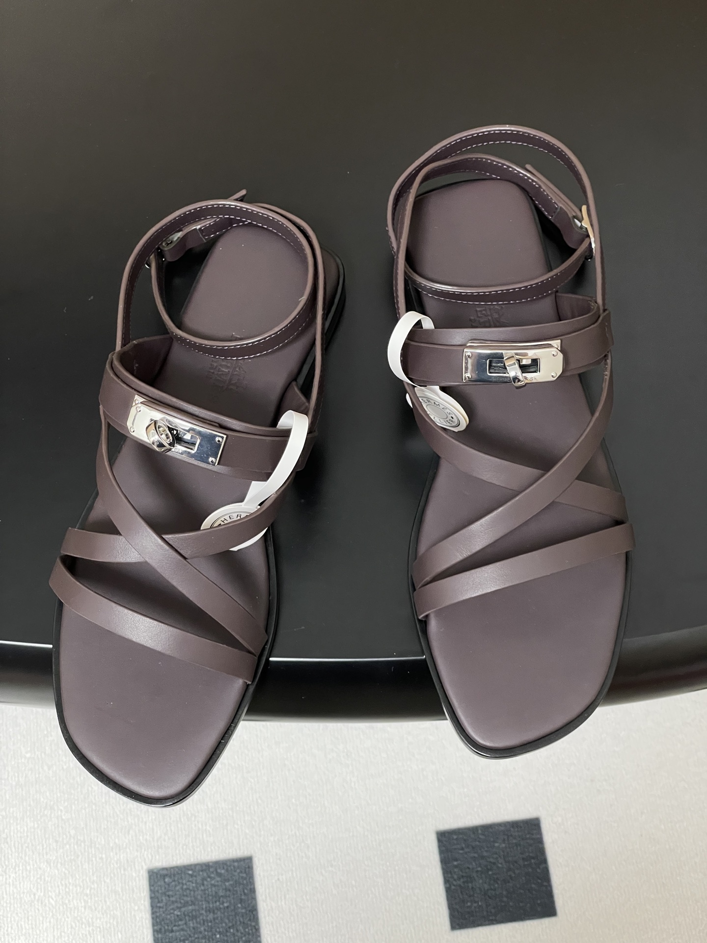 Hermes June Sandal: Kelly Buckle Leather Roman Sandals for Women 3 i1745877605288 8486 0 6