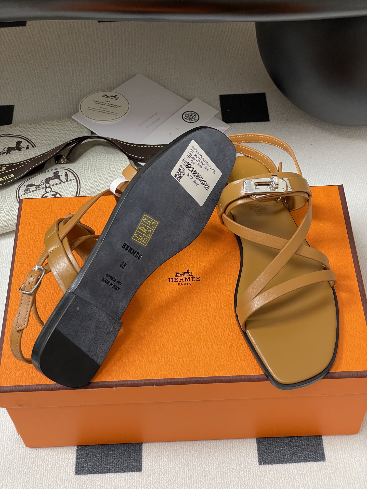 Hermes June Sandal: Kelly Buckle Leather Strappy Sandals for Women 10 i1745877722025 6241 0 1