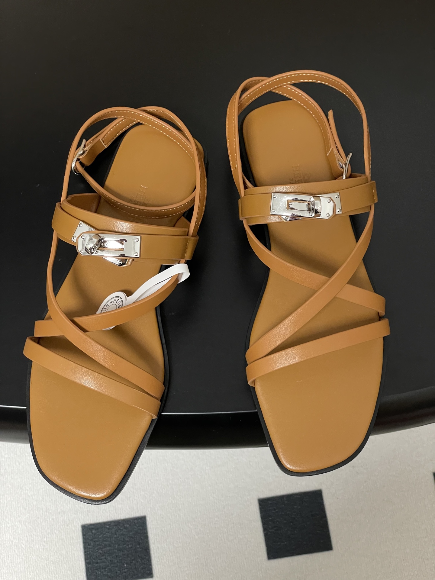 Hermes June Sandal: Kelly Buckle Leather Strappy Sandals for Women 3 i1745877723613 4610 0 6