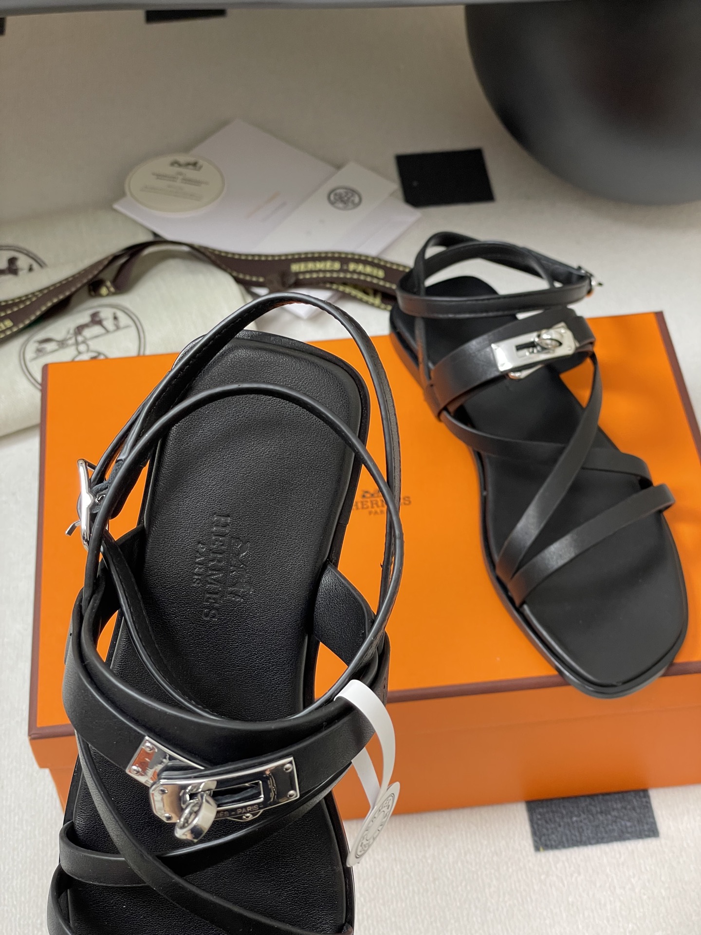 Hermes June Sandal Black Leather Kelly Buckle Detail, Summer Essential 6 i1745877783268 5850 0 2