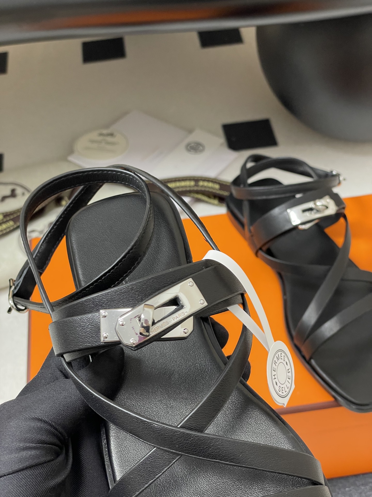 Hermes June Sandal Black Leather Kelly Buckle Detail, Summer Essential 8 i1745877783600 4562 0 4