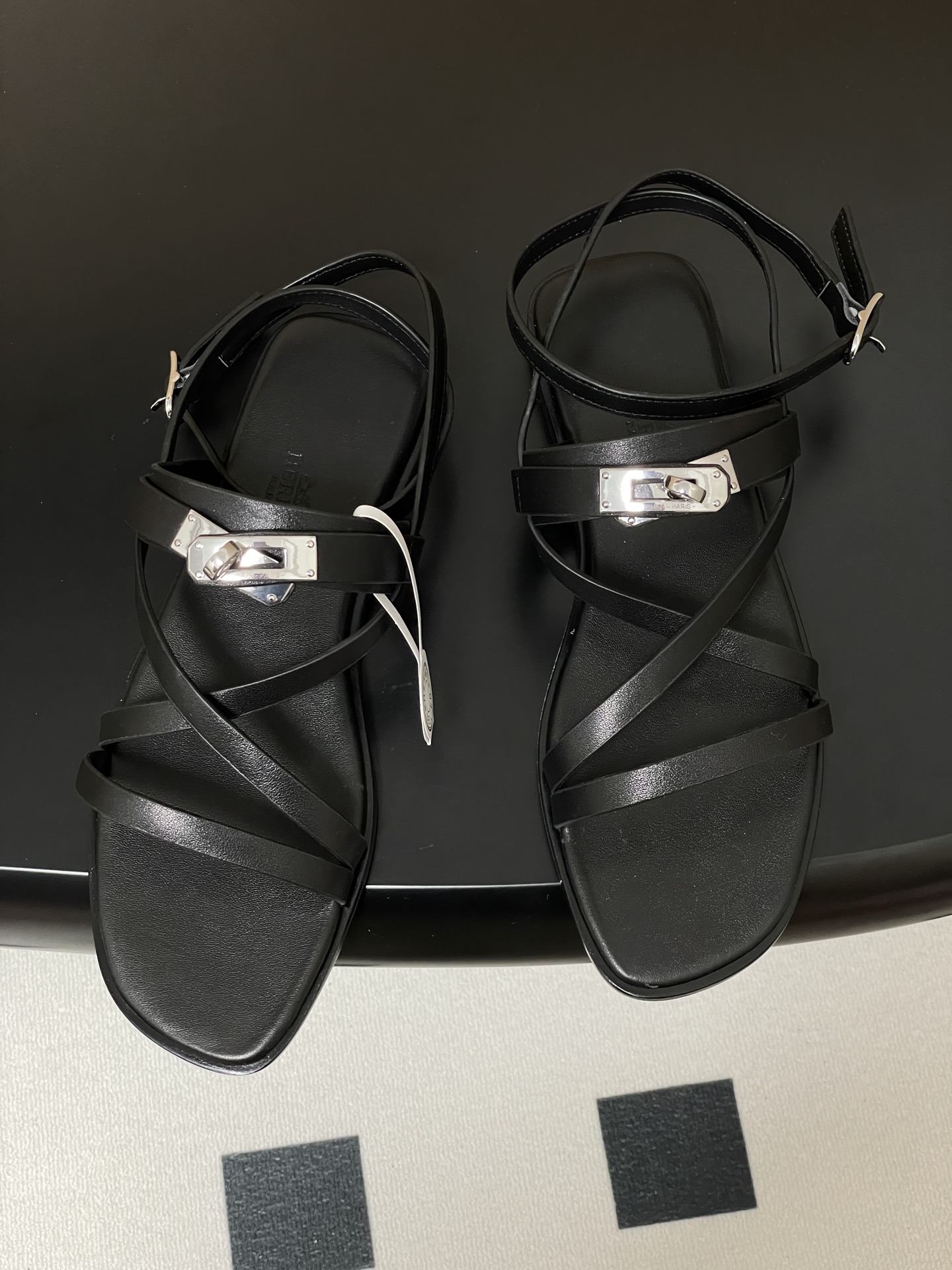 Hermes June Sandal Black Leather Kelly Buckle Detail, Summer Essential 3 i1745877783910 2293 0 6