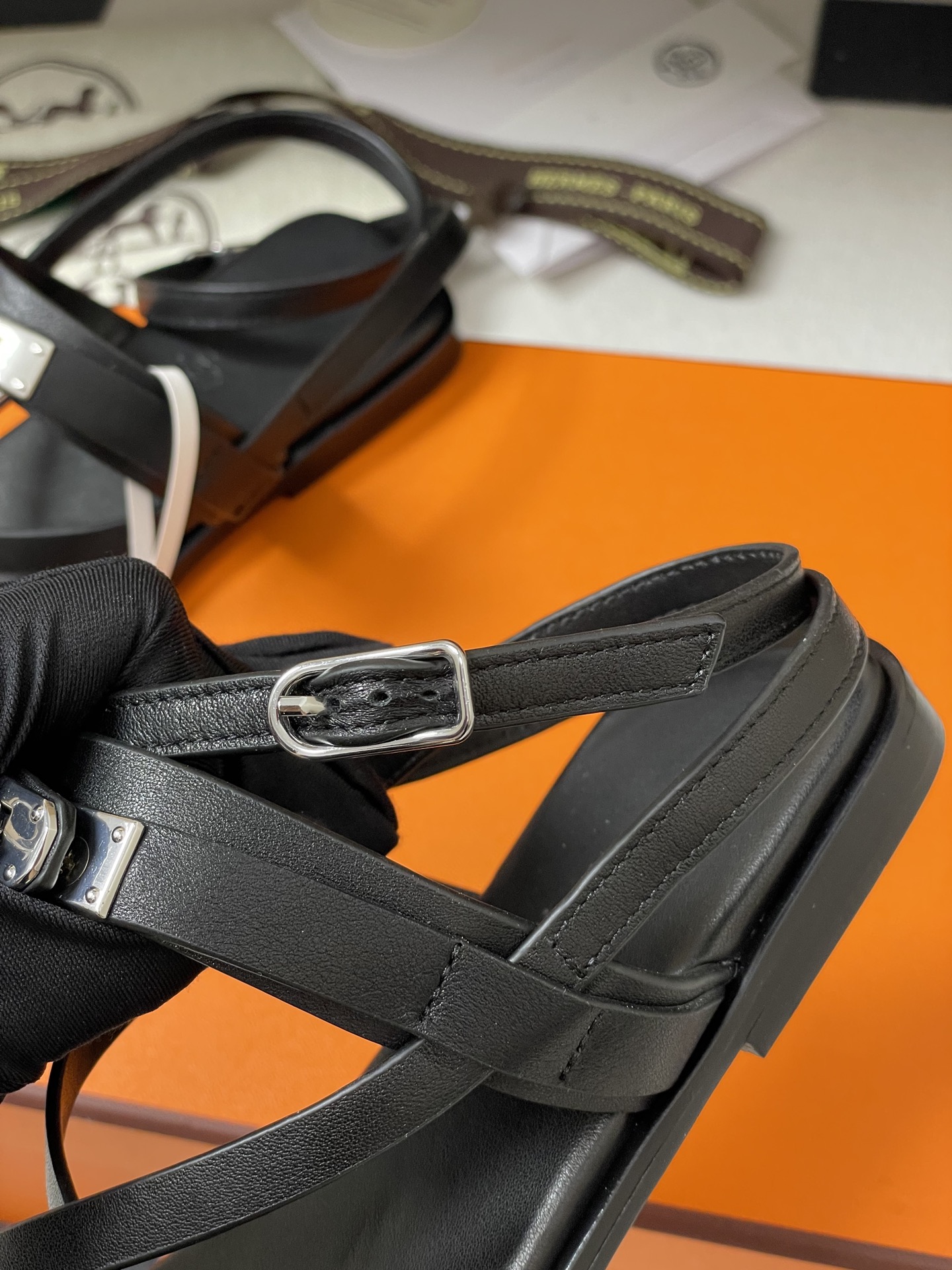 Hermes June Sandal Black Leather Kelly Buckle Detail, Summer Essential 9 i1745877785255 8927 0 5