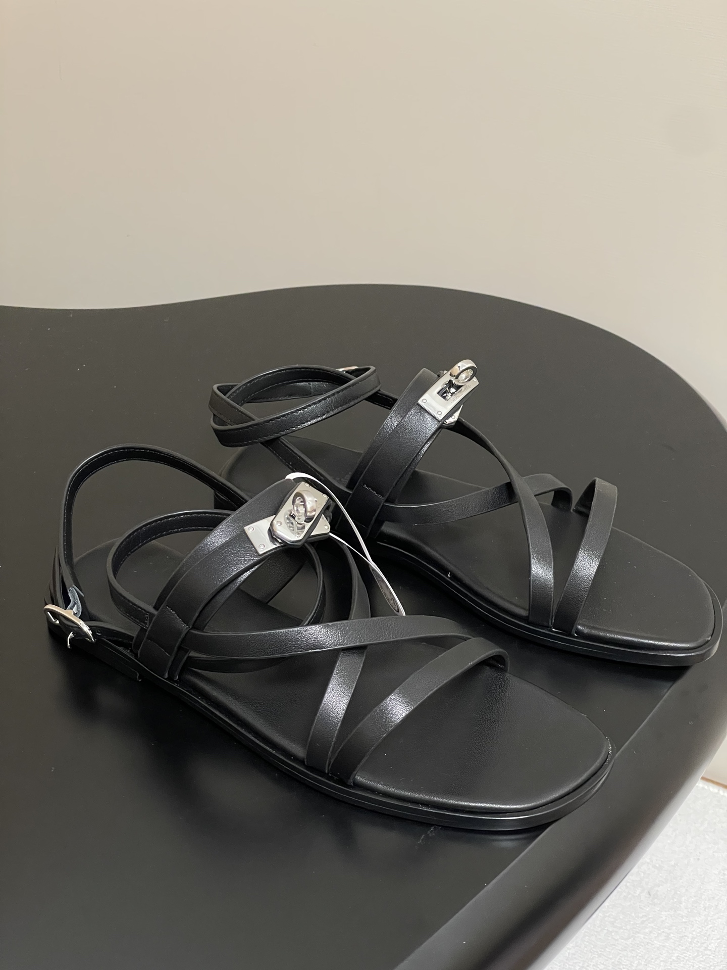 Hermes June Sandal Black Leather Kelly Buckle Detail, Summer Essential 2 i1745877785688 4952 0 7
