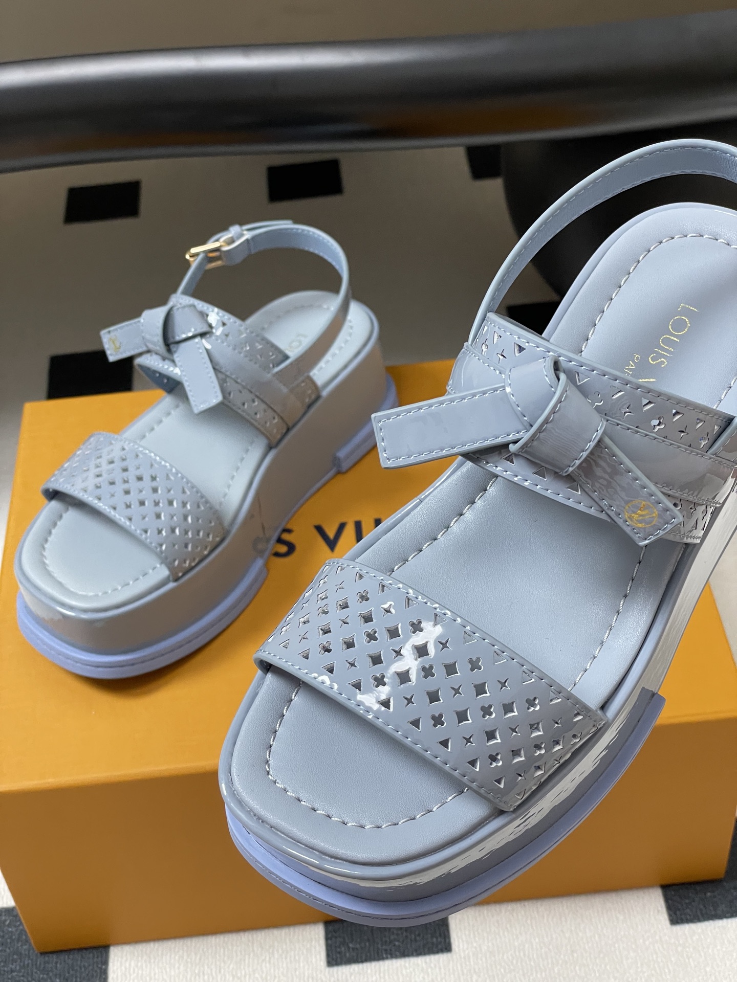 Louis Vuitton Maya Platform Sandals - Monogram Flower Perforated Leather 10 i1746301087358 3626 0 4