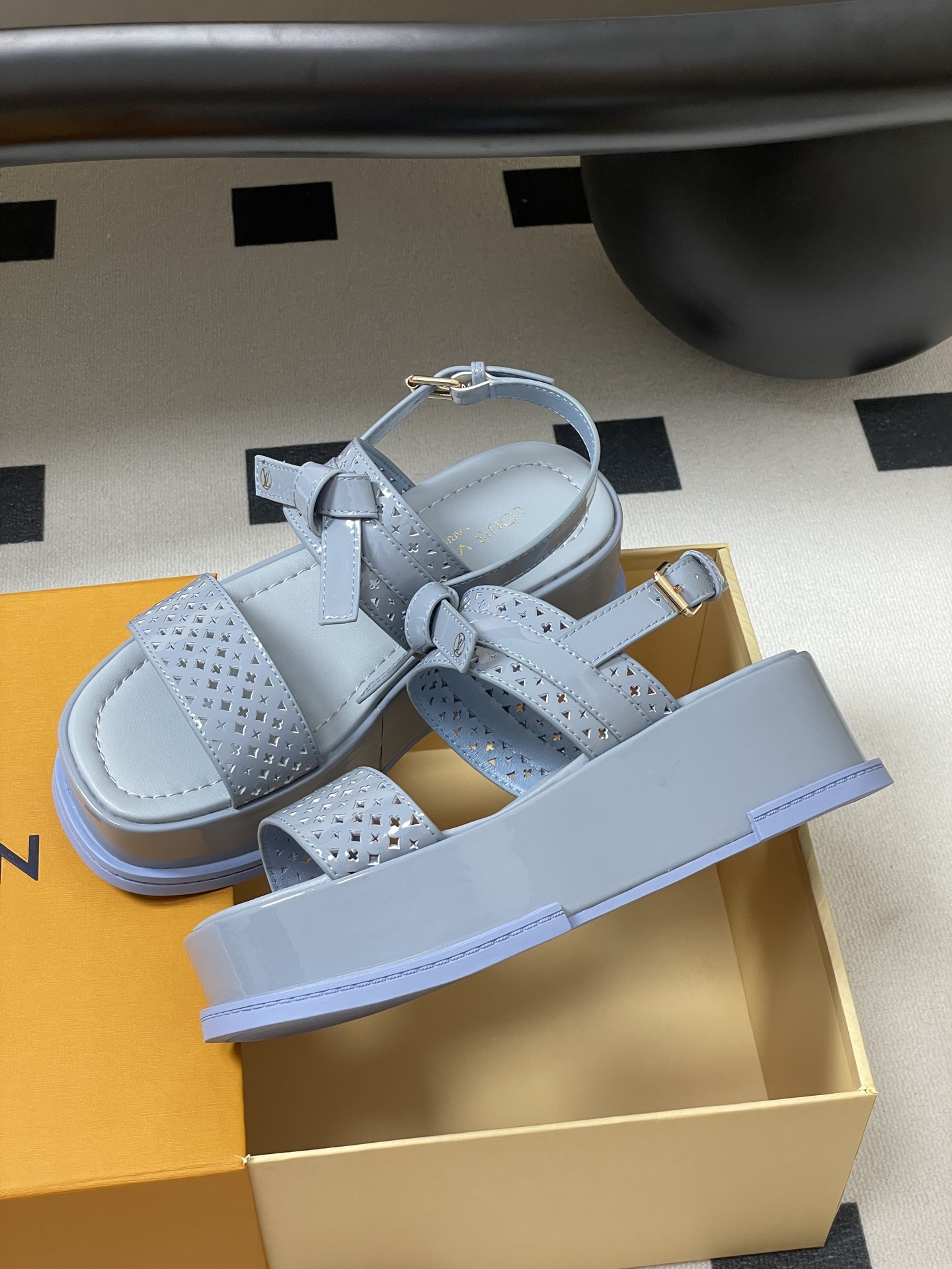 Louis Vuitton Maya Platform Sandals - Monogram Flower Perforated Leather 5 i1746301087379 1236 0 5