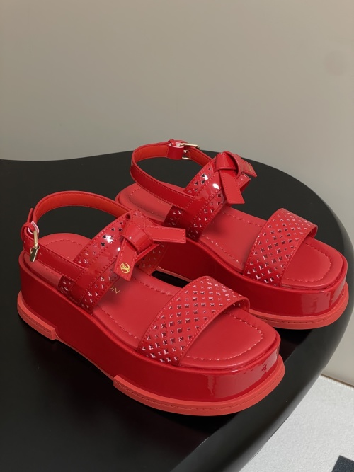 Louis Vuitton Maya Platform Sandals - Monogram Flower Perforated Design 1 Louis Vuitton Maya Platform Sandals - Monogram Flower Perforated Design