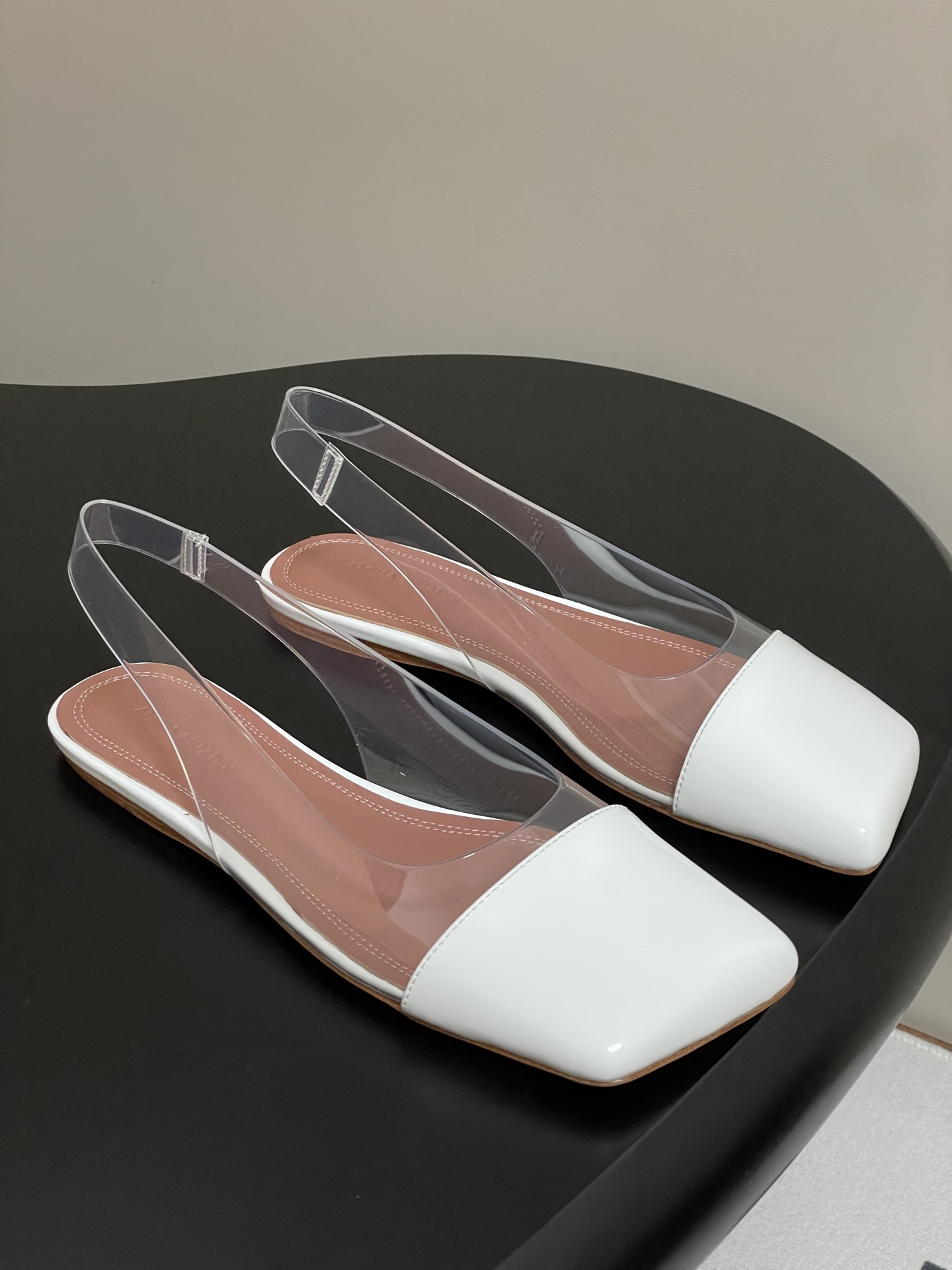 Amina Muaddi Women's Square Toe Ballet Flats Comfortable Clear Sandals 2 i1746559353519 4285 0 0