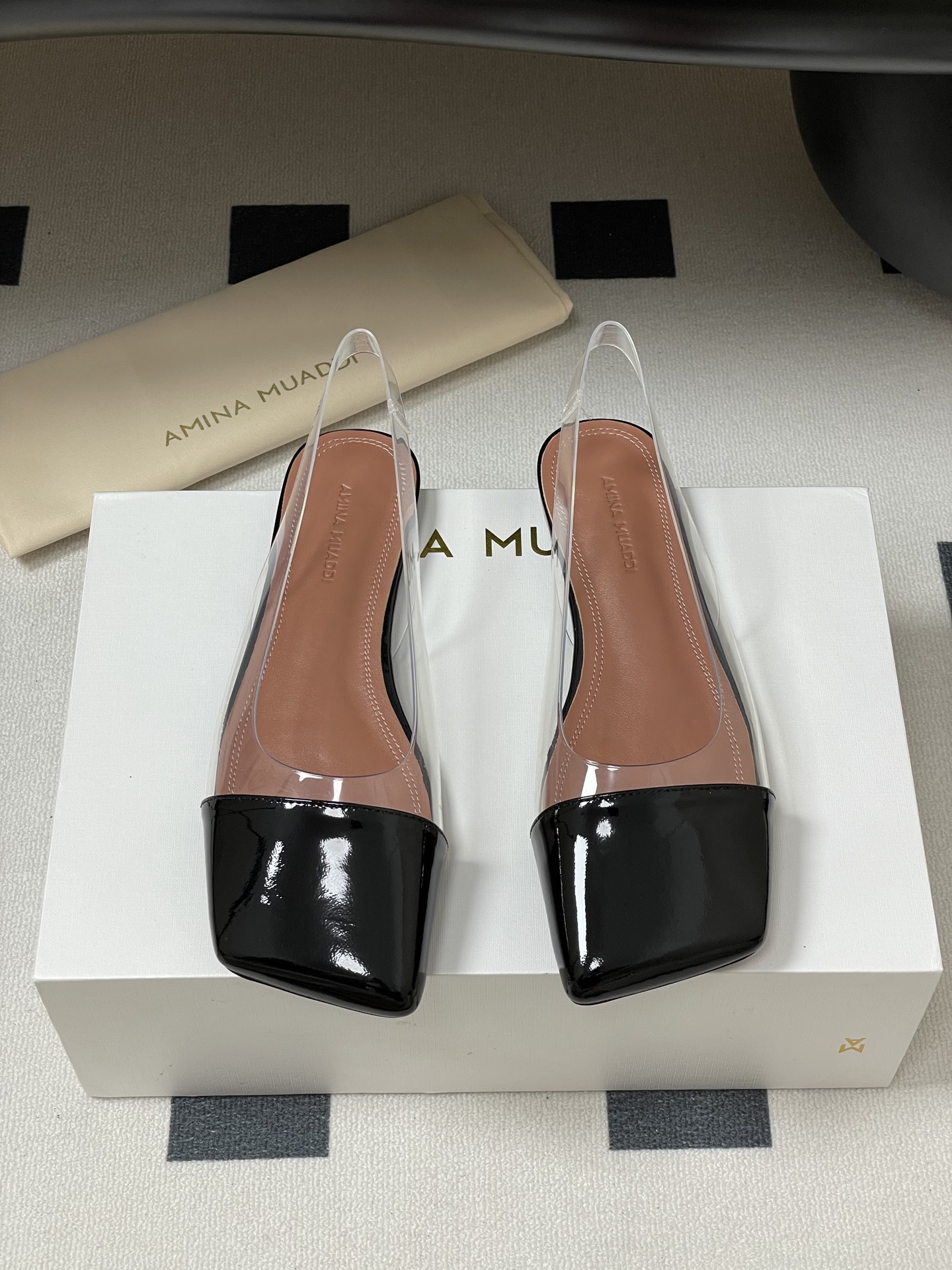 Amina Muaddi Women's Slingback Ballerinas with Patent Leather Toe Cap 6 i1746559369904 5434 0 0