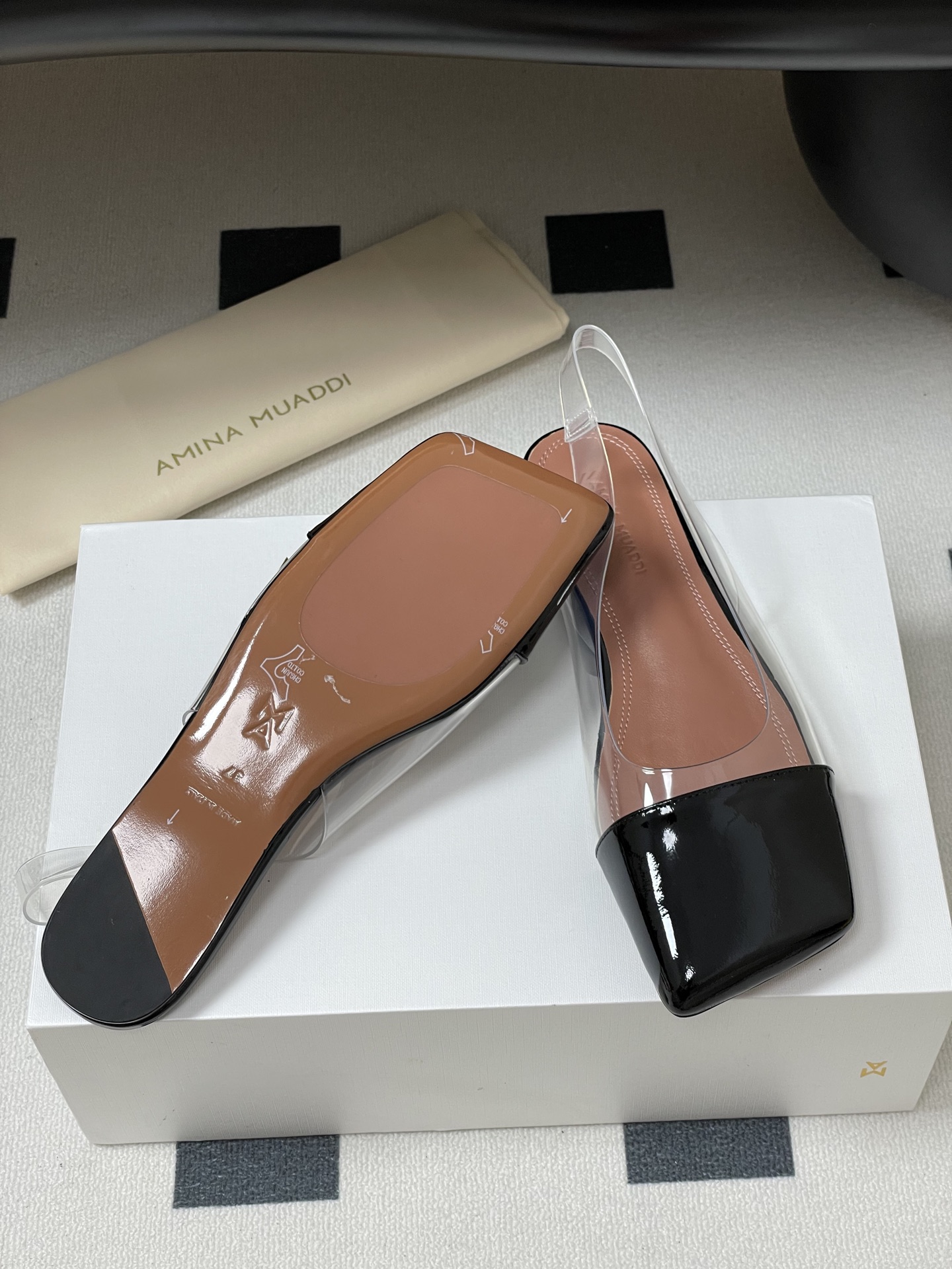 Amina Muaddi Women's Slingback Ballerinas with Patent Leather Toe Cap 9 i1746559376470 7715 0 2