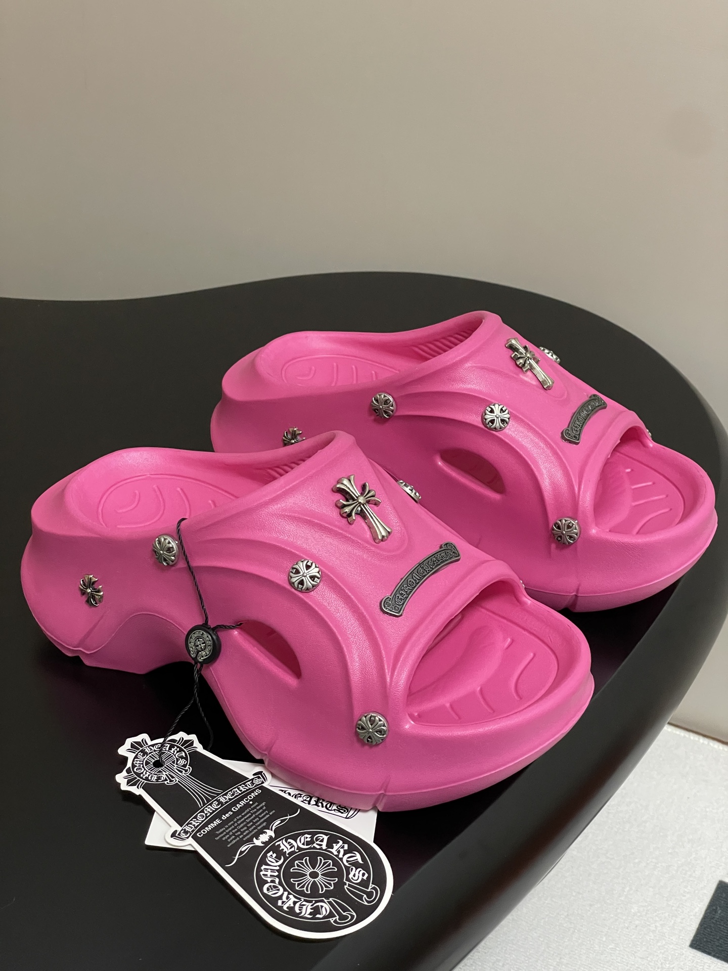 Trendy Chromehearts Punk Slippers: Y2K Style, 7cm High, Korean Version. - 图片 1