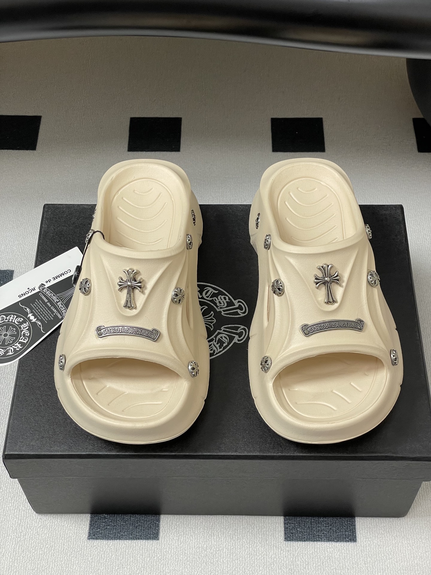 Trendy Chromehearts Cromey Slippers: Y2K Punk Style, 7cm High, Korean Version. - 图片 5