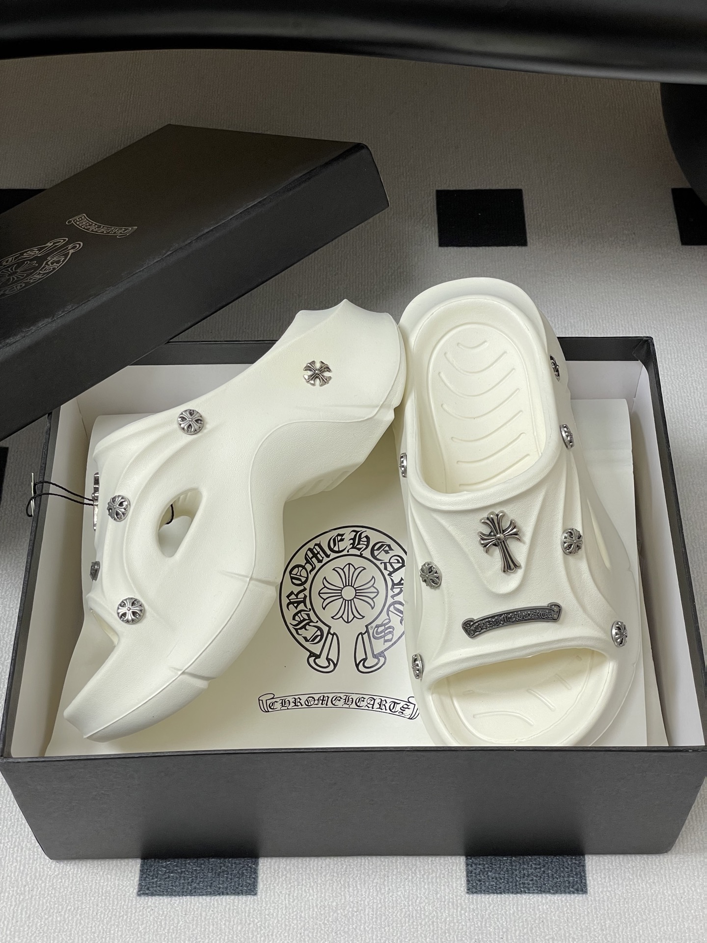 Chromehearts Punk Slippers: Y2K Style, 7cm High, Korean Version, Eva Material, Sizes 36-41 - 图片 6
