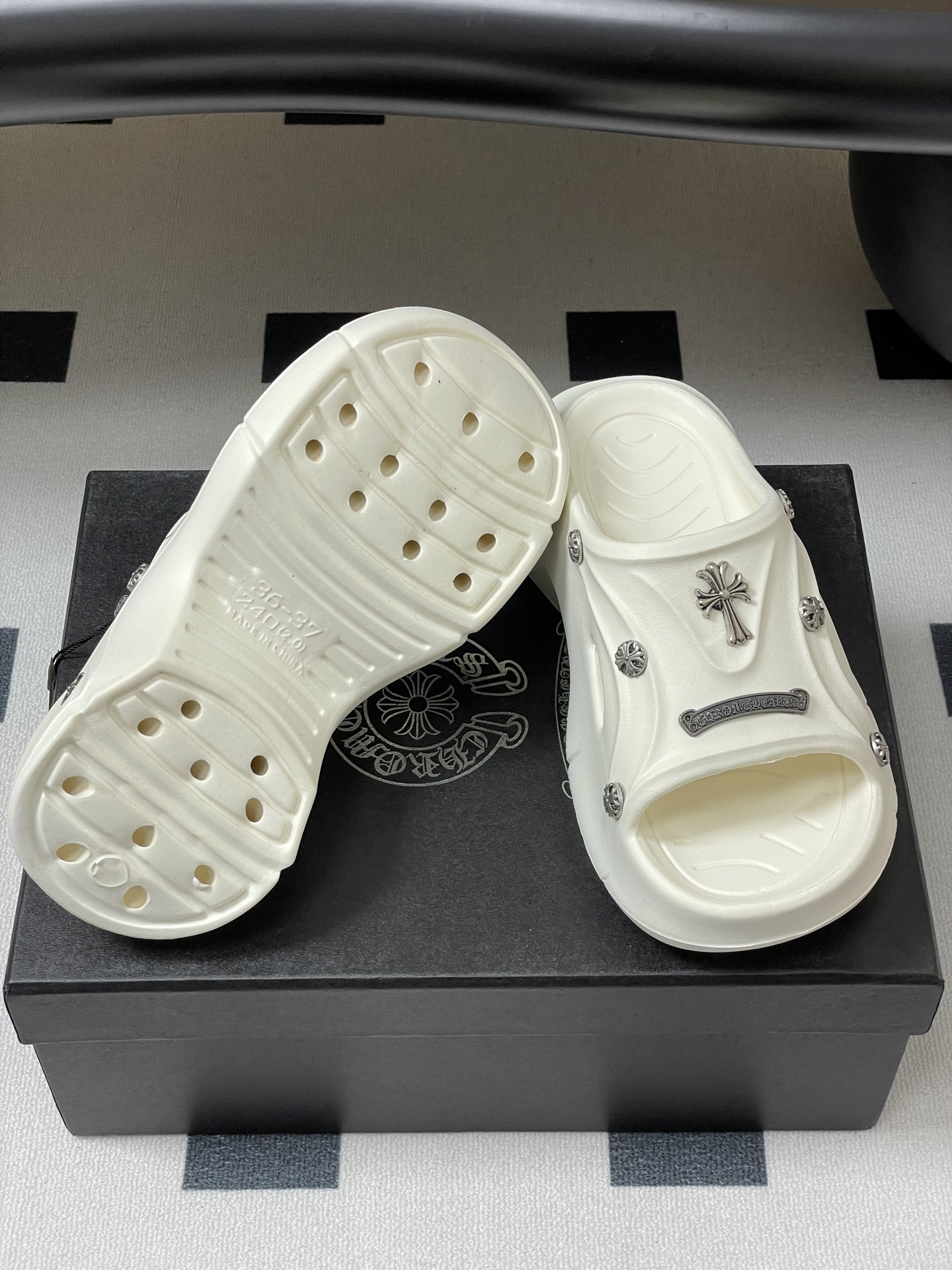 Chromehearts Punk Slippers: Y2K Style, 7cm High, Korean Version, Eva Material, Sizes 36-41 - 图片 8