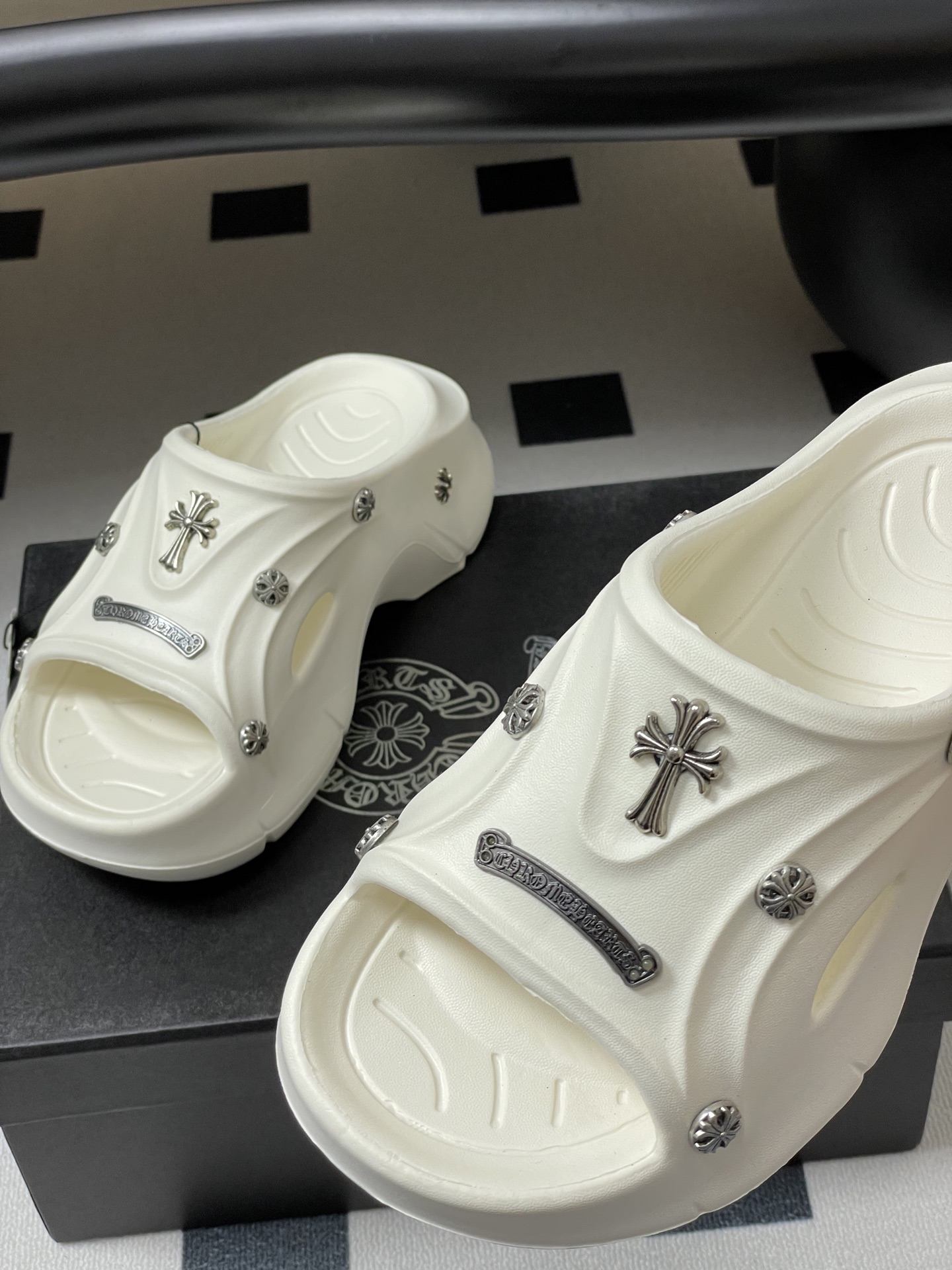 Chromehearts Punk Slippers: Y2K Style, 7cm High, Korean Version, Eva Material, Sizes 36-41 - 图片 9