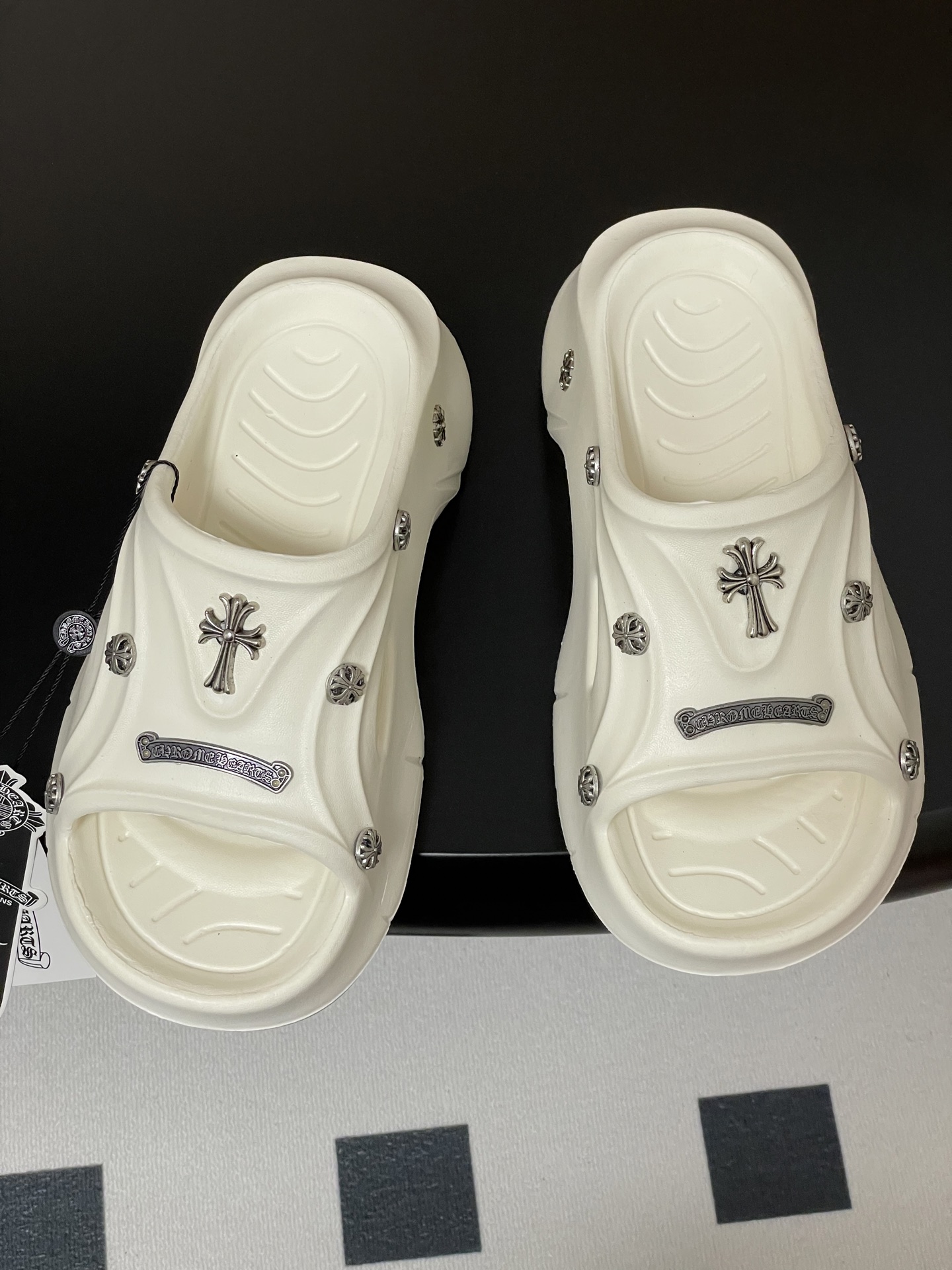 Chromehearts Punk Slippers: Y2K Style, 7cm High, Korean Version, Eva Material, Sizes 36-41 - 图片 2